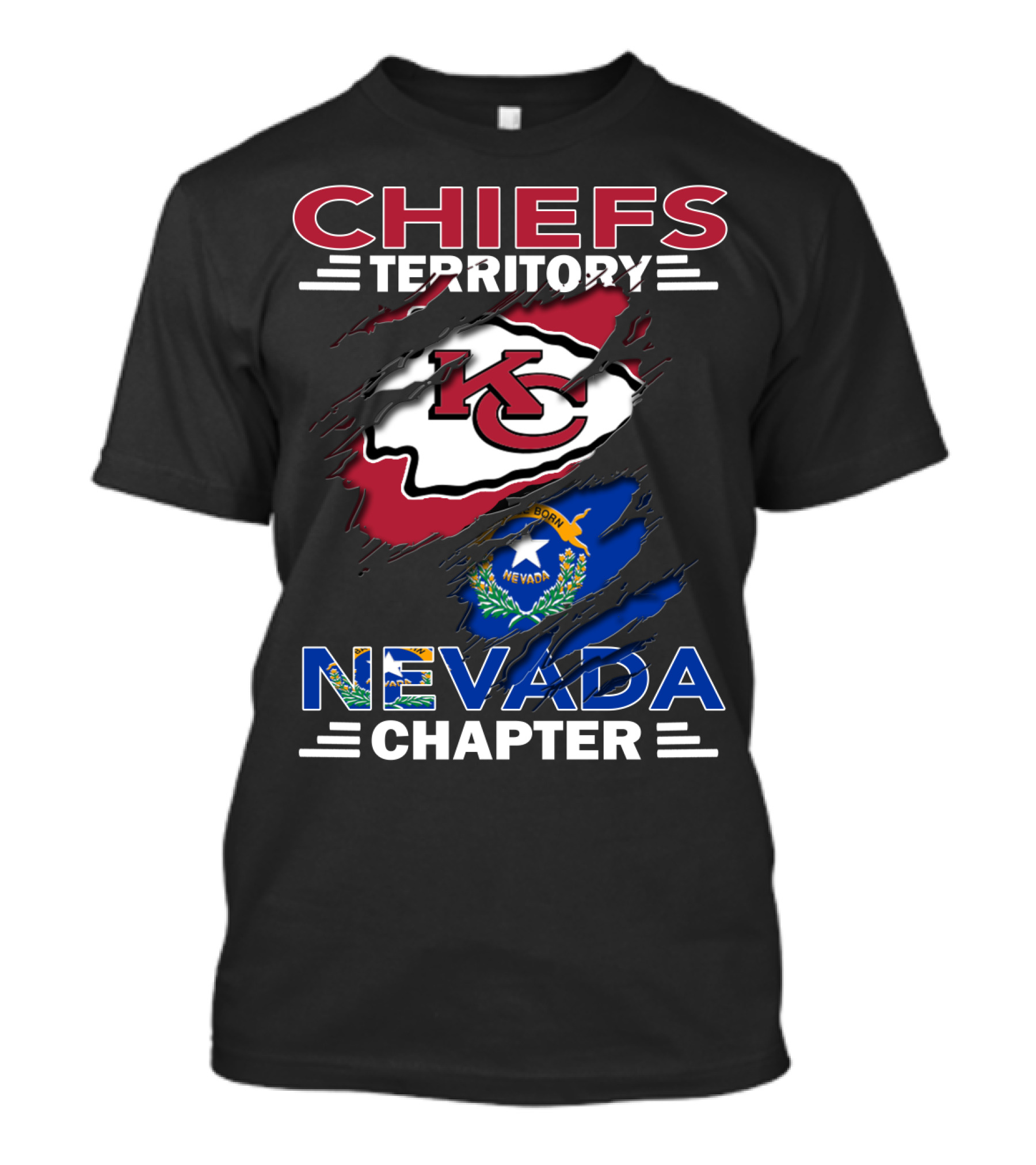 Chiefs Territory Kansas City Logo Nevada Chapter Football Fan T-Shirt