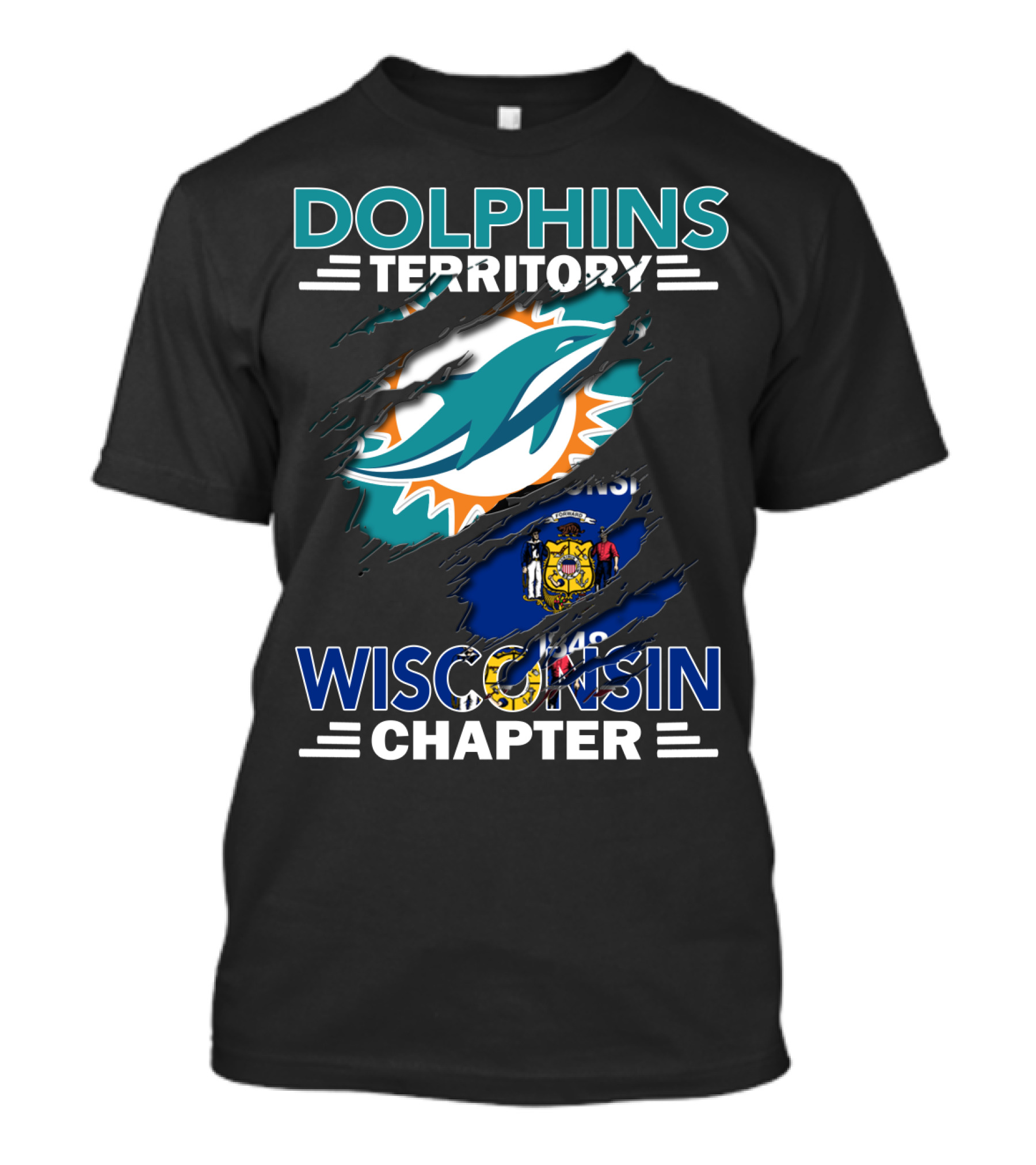 Dolphins Territory Wisconsin Chapter Miami Dolphins Fan Club T-Shirt