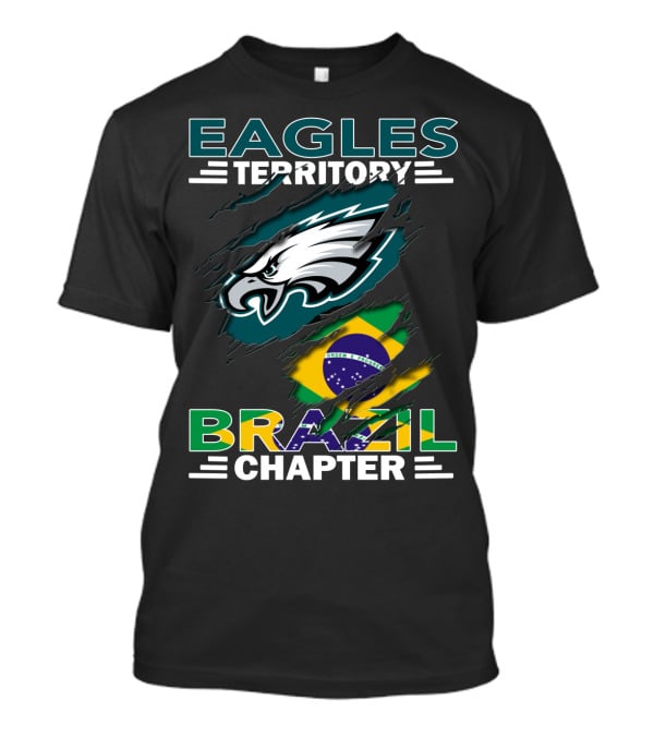 Eagles Territory Brazil Chapter Fan Logo With Brazil Flag Elements T-Shirt