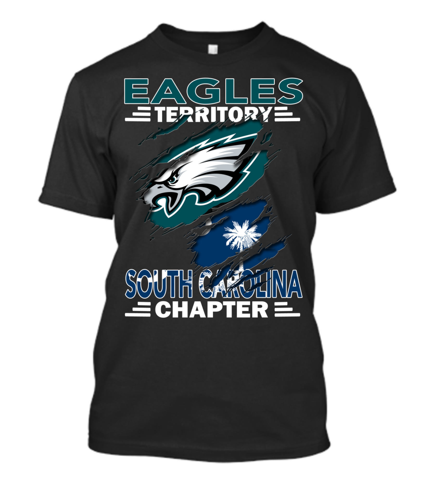 Eagles Territory South Carolina Chapter Fan Support With Iconic Eagle Logo And State Flag Elements T-Shirt