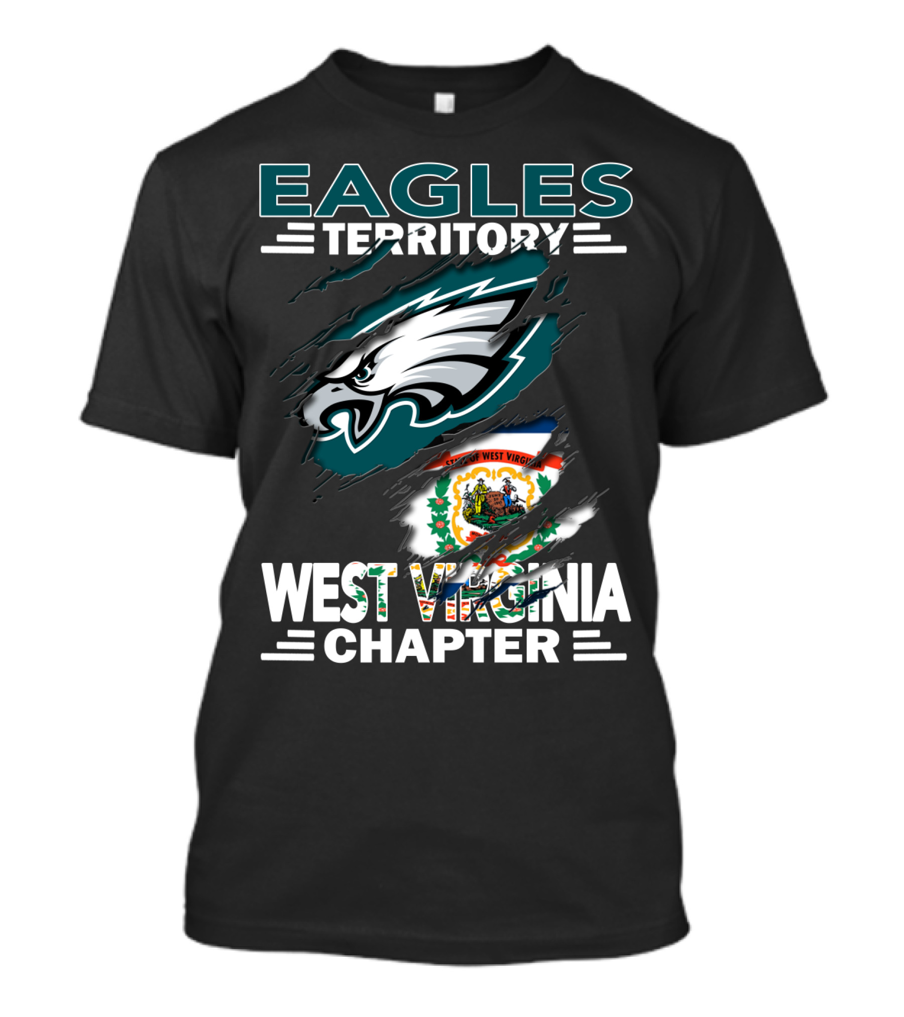 Eagles Territory West Virginia Chapter Football Flag T-Shirt
