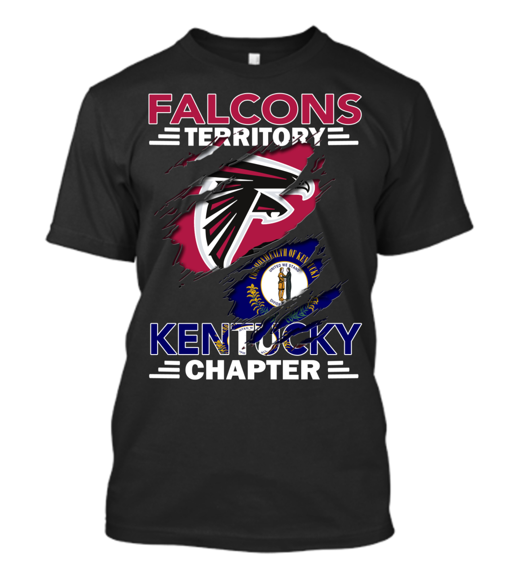 Falcons Territory Kentucky Chapter Commonwealth Flag And Football T-Shirt