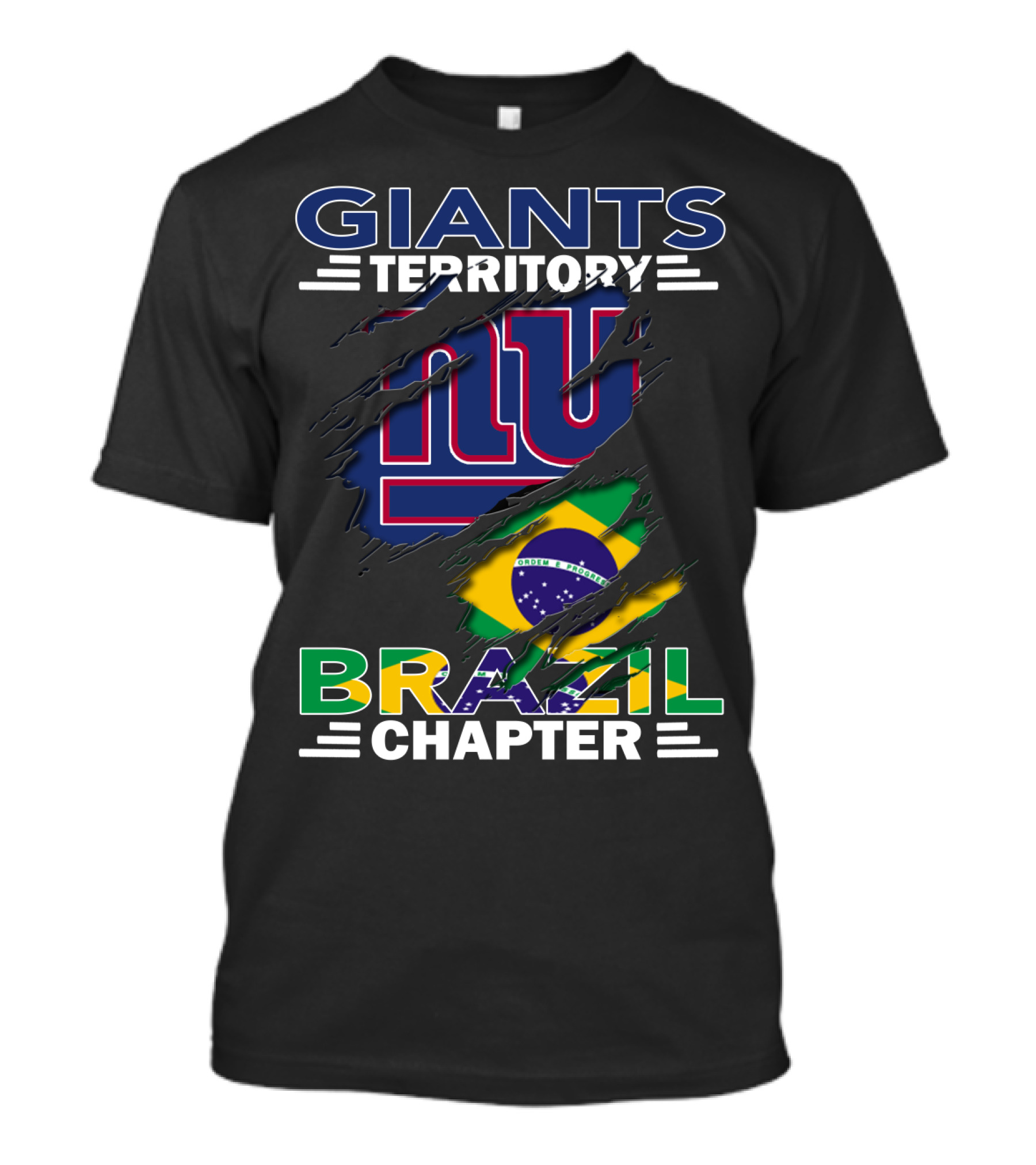 Giants Territory Brazil Chapter NFL New York Giants Emblem Brazilian Flag T-Shirt