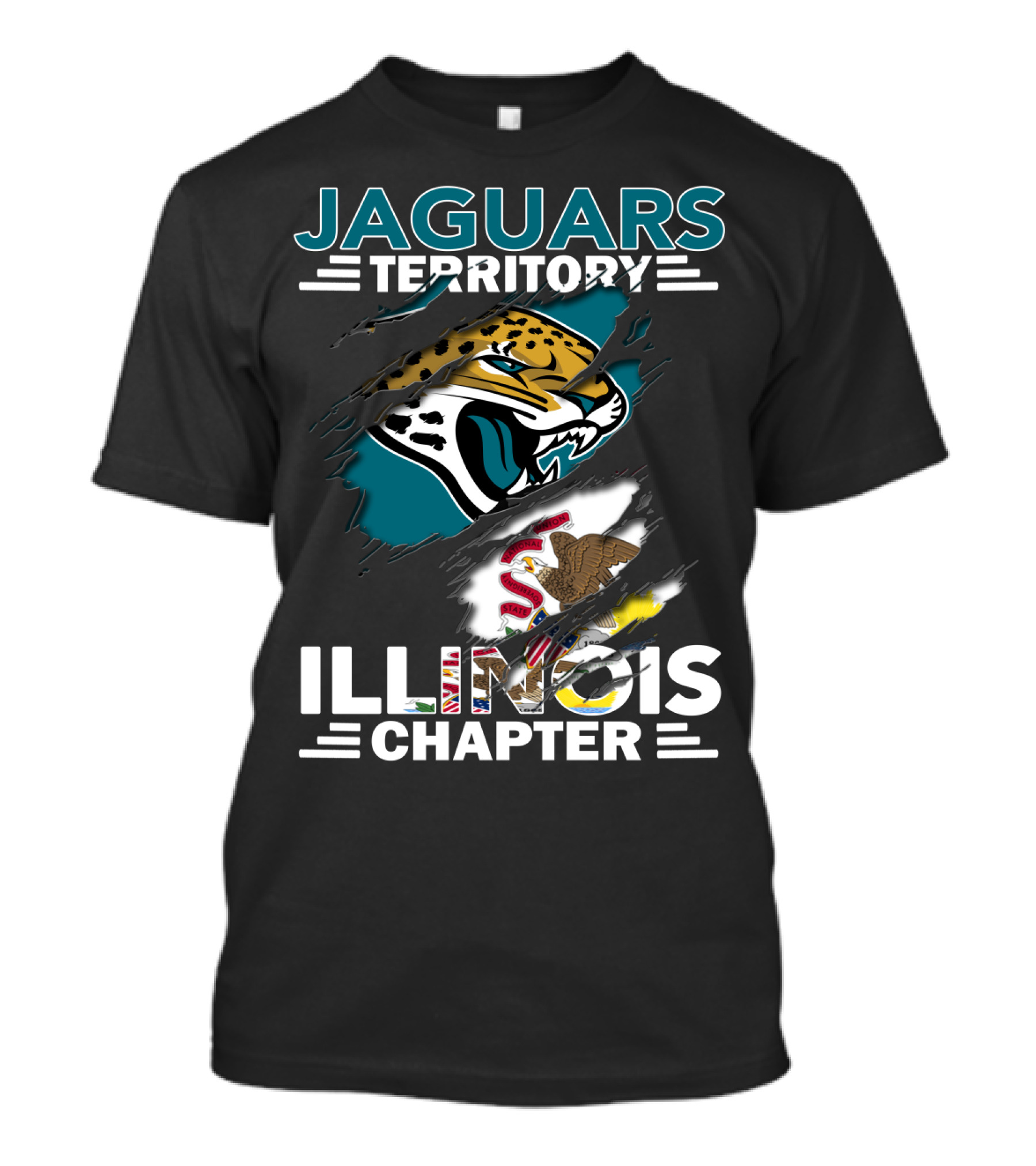 Jaguars Territory Illinois Chapter State Pride Roaring Mascot T-Shirt
