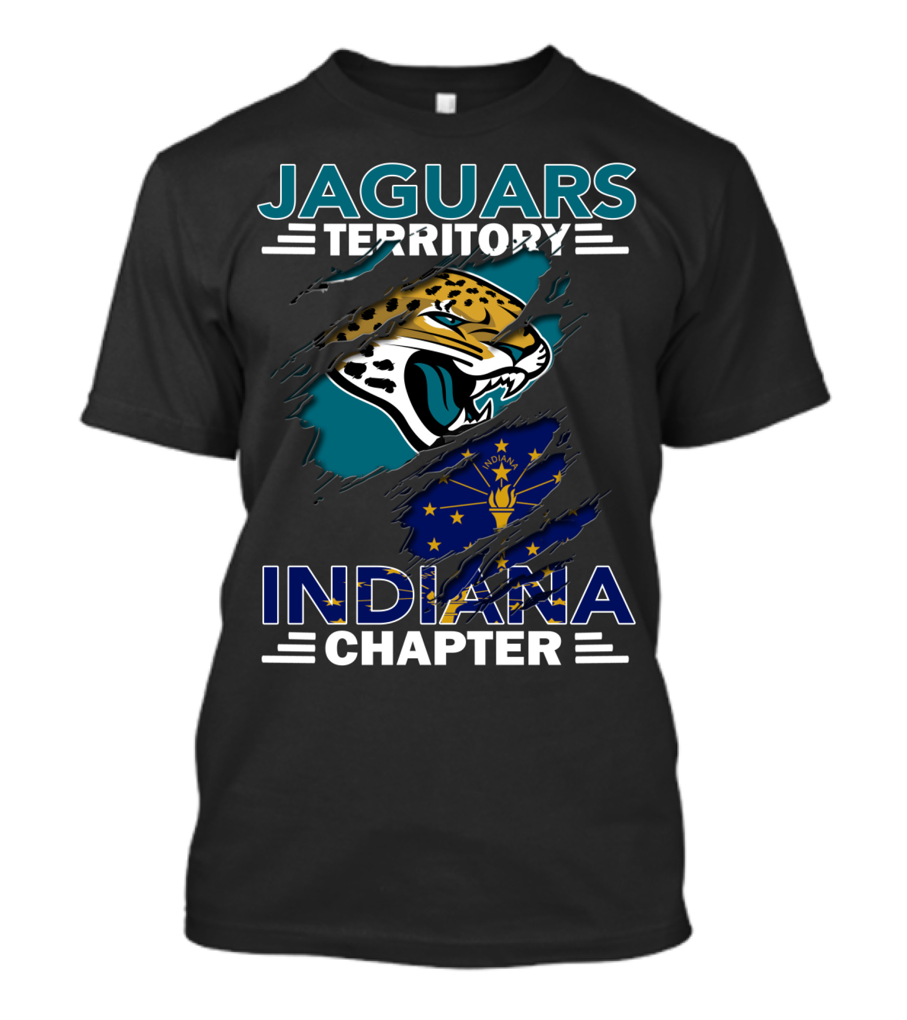 Jaguars Territory Indiana Chapter Flag And Logo Alignment T-Shirt