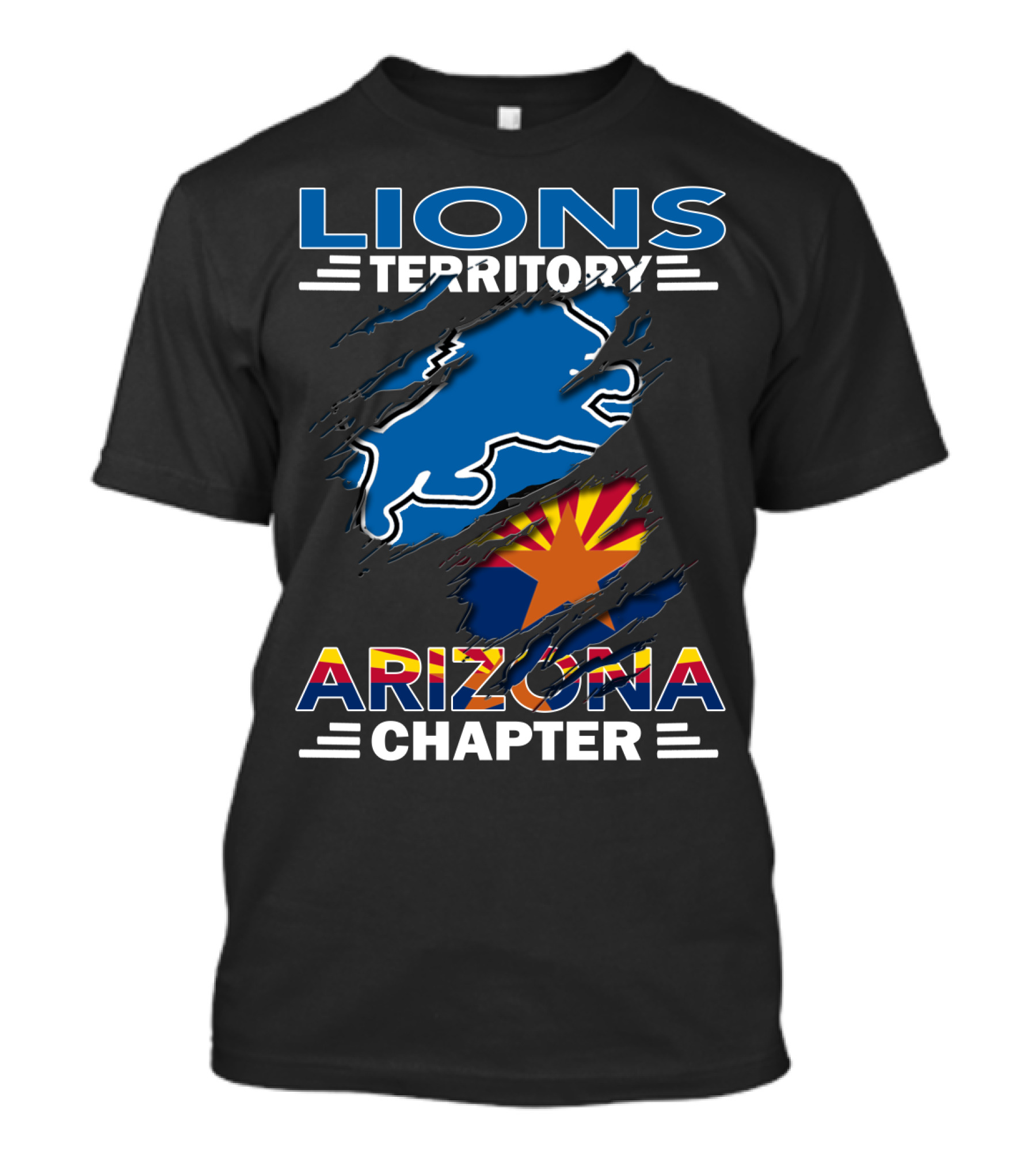 Lions Territory Arizona Chapter NFL Fan Shirt Arizona Flag And Lions T-Shirt