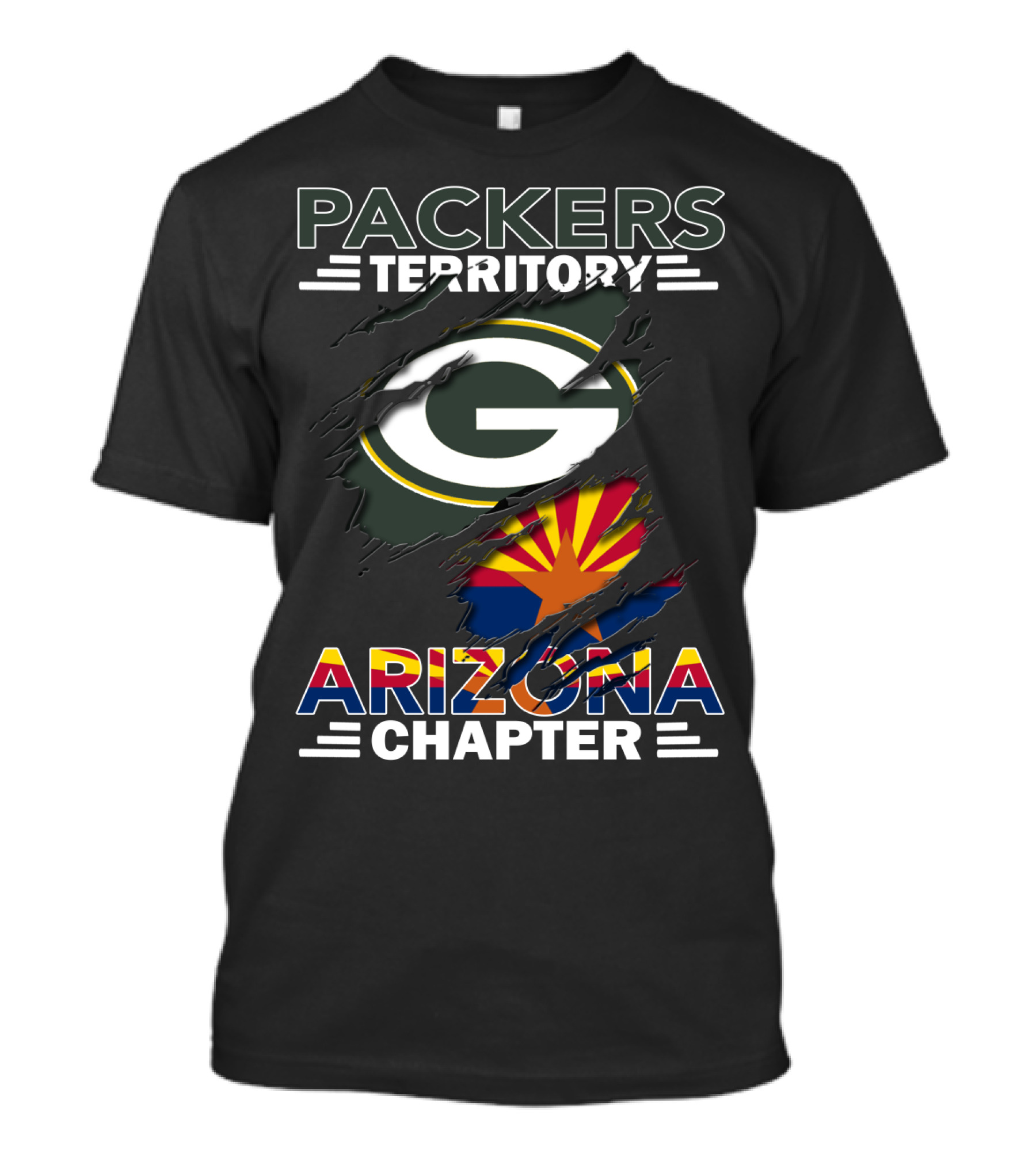 Packers Territory Arizona Chapter Green Bay Packers Logo Arizona Flag T-Shirt
