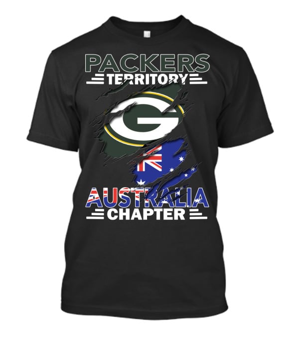 Packers Territory Australia Chapter Green Bay Packers Logo With Australian Flag T-Shirt