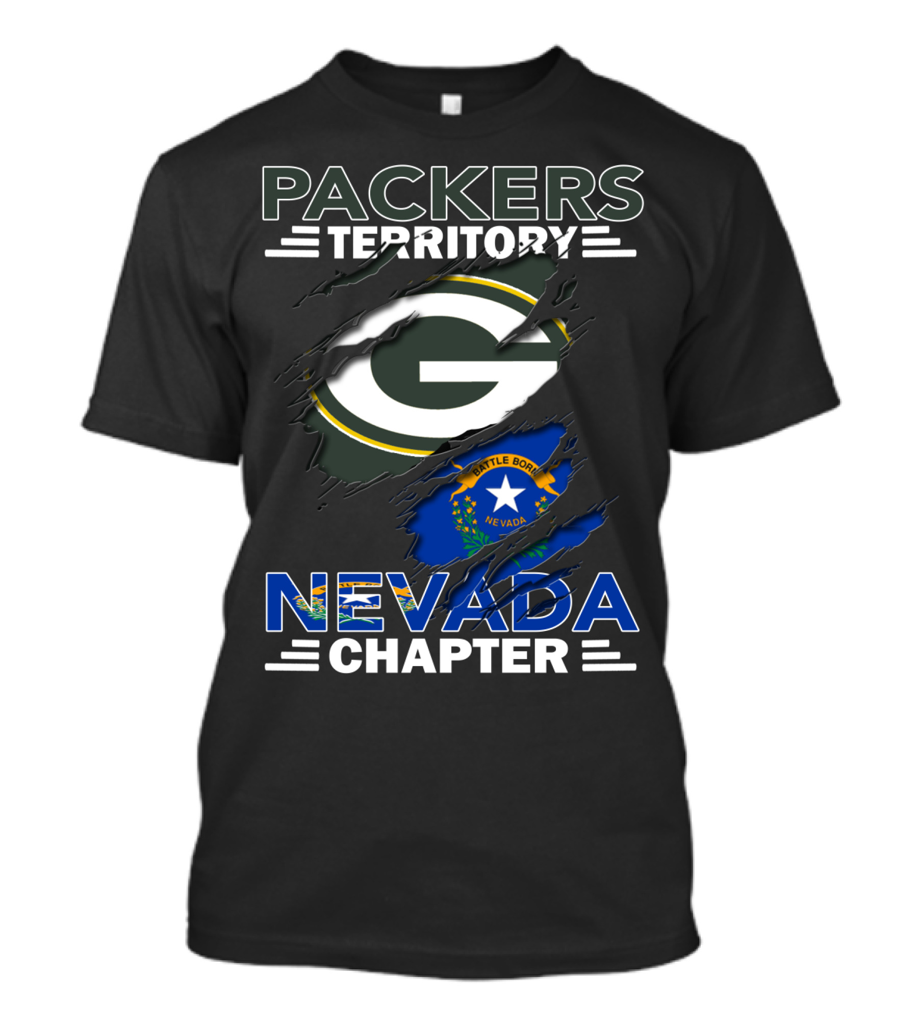 Packers Territory Green Bay G Nevada Chapter Battle Born T-Shirt