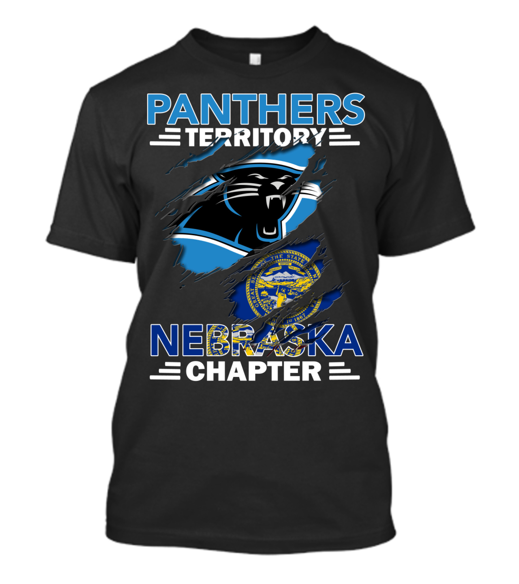 Panthers Territory Nebraska Chapter State Seal And Panther T-Shirt