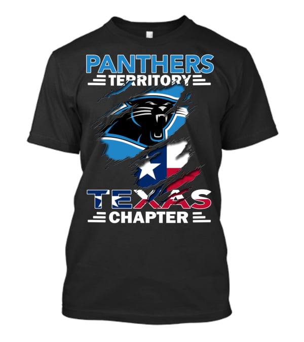 Panthers Territory Texas Chapter Logo With Texas Flag And Panther Emblem T-Shirt