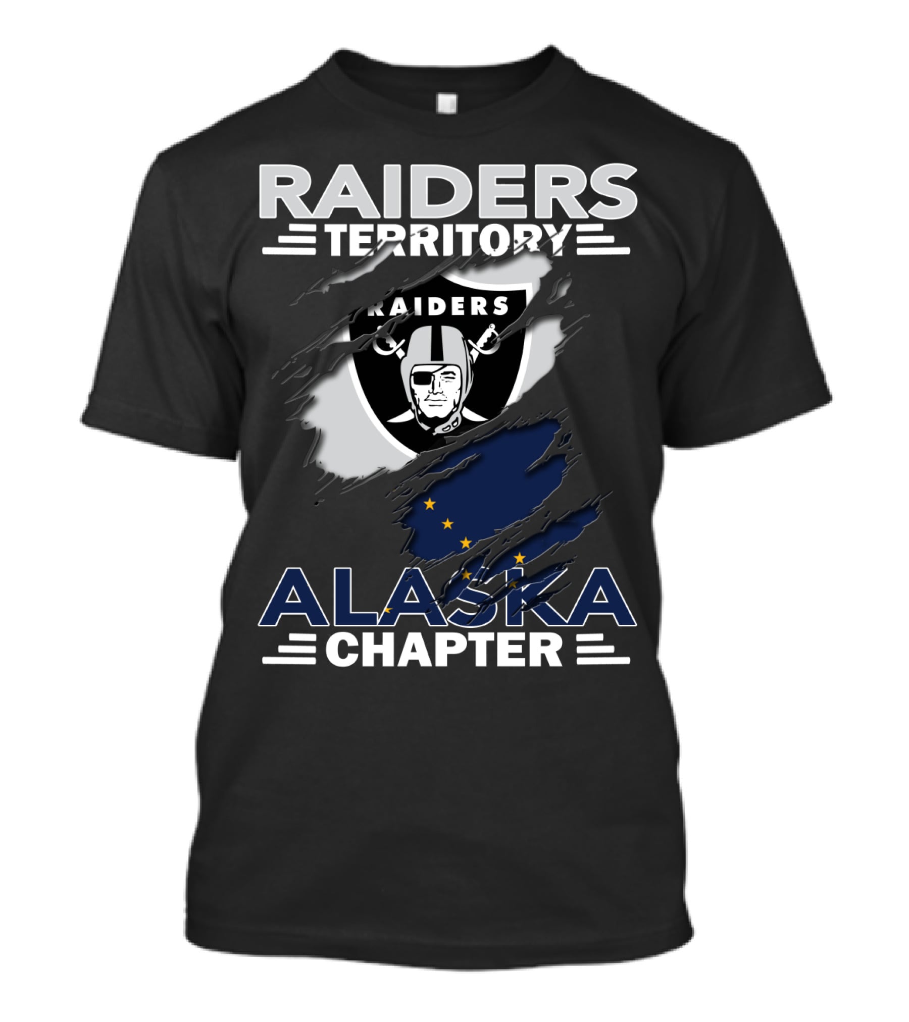 Raiders Territory Alaska Chapter Shield With Alaska Flag Integration T-Shirt