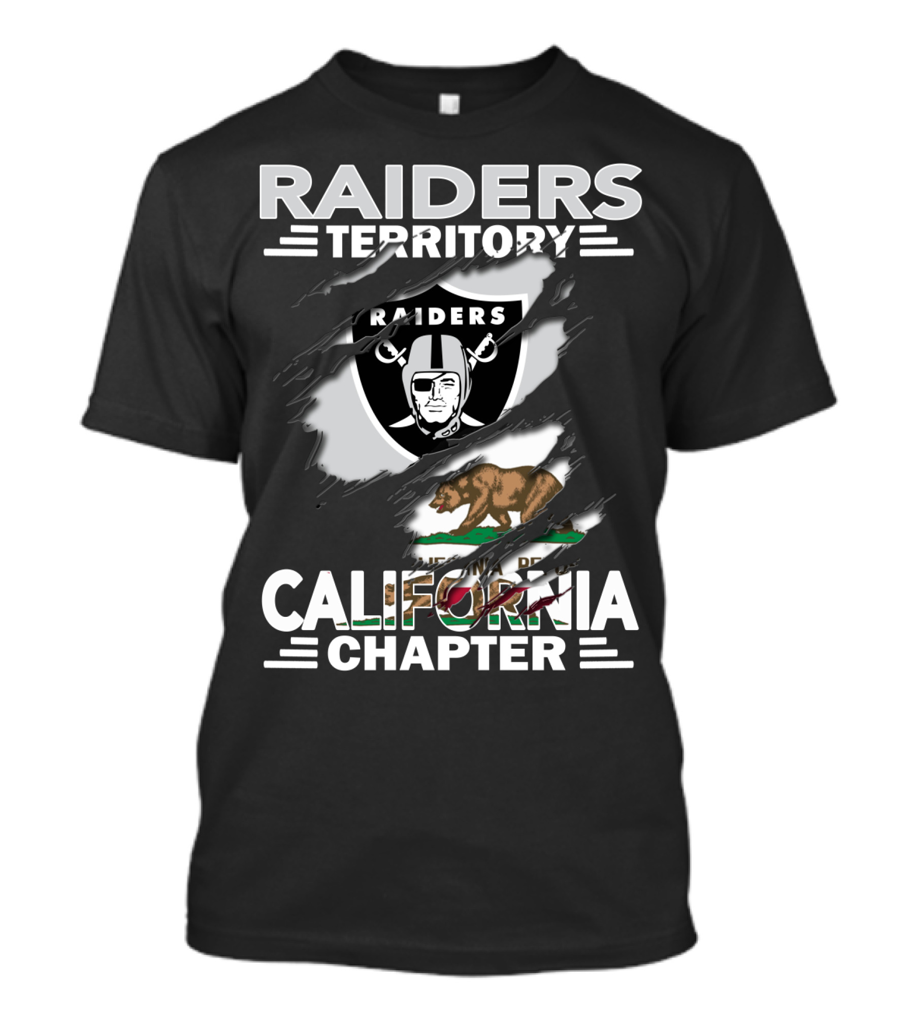 Raiders Territory California Chapter Logo With Bear And Shield T-Shirt