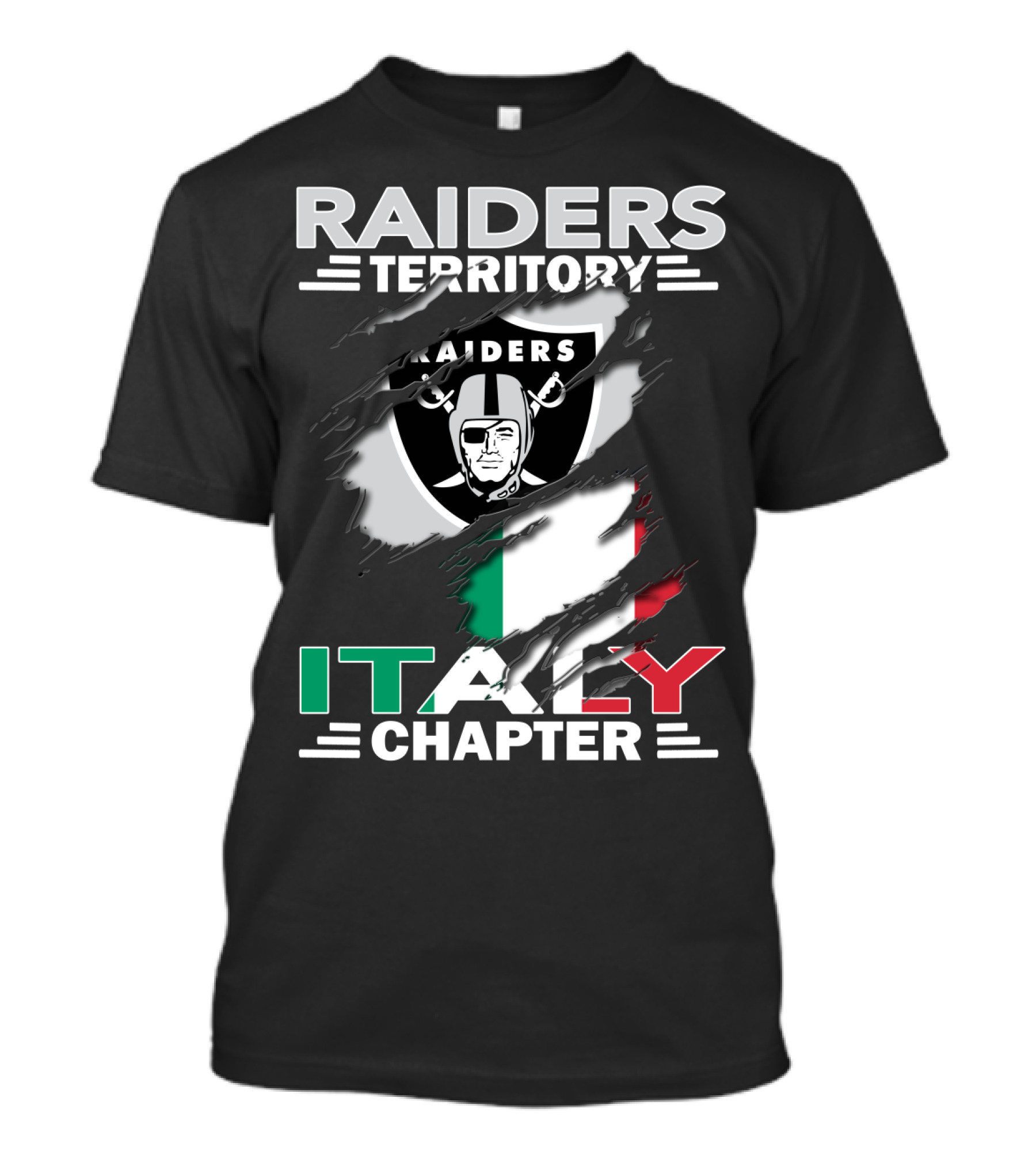 Raiders Territory Italy Chapter Flag Emblem T-Shirt