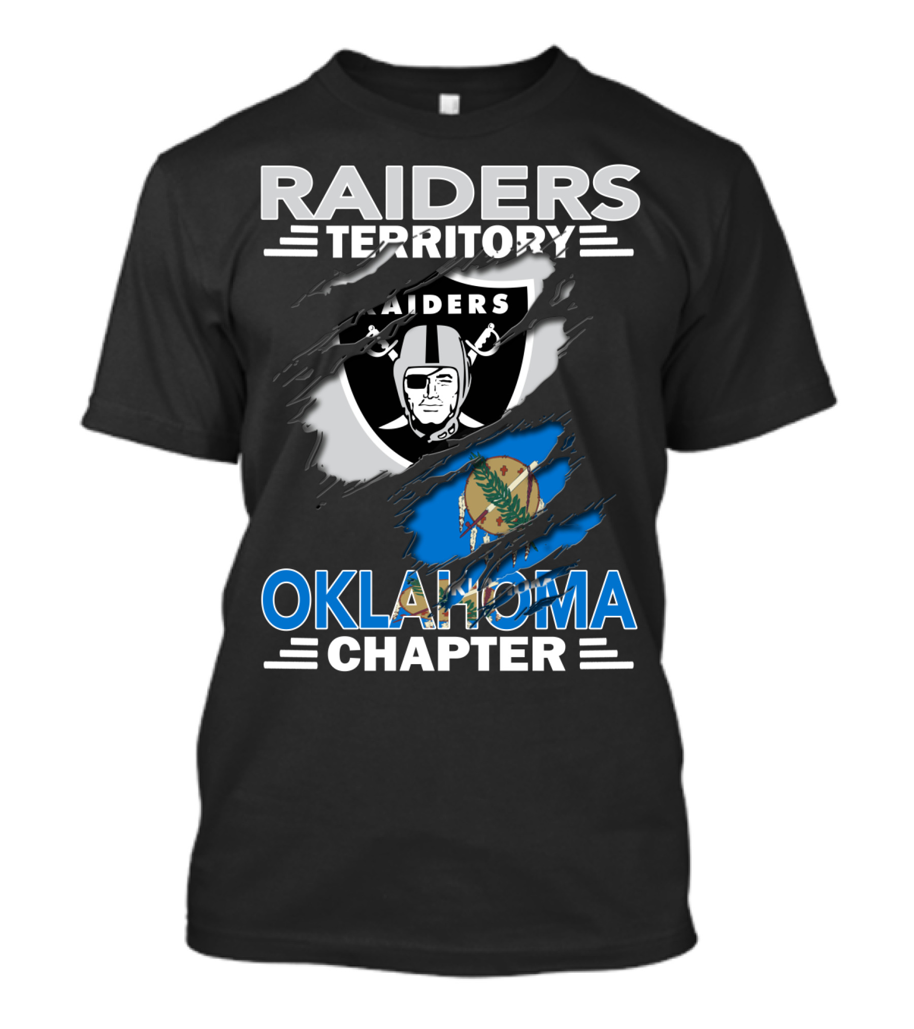 Raiders Territory Oklahoma Chapter Raiders Logo Oklahoma Flag T-Shirt