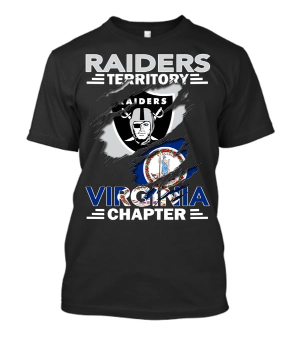 Raiders Territory Virginia Chapter Shield Torn Flag Raider Emblem T-Shirt