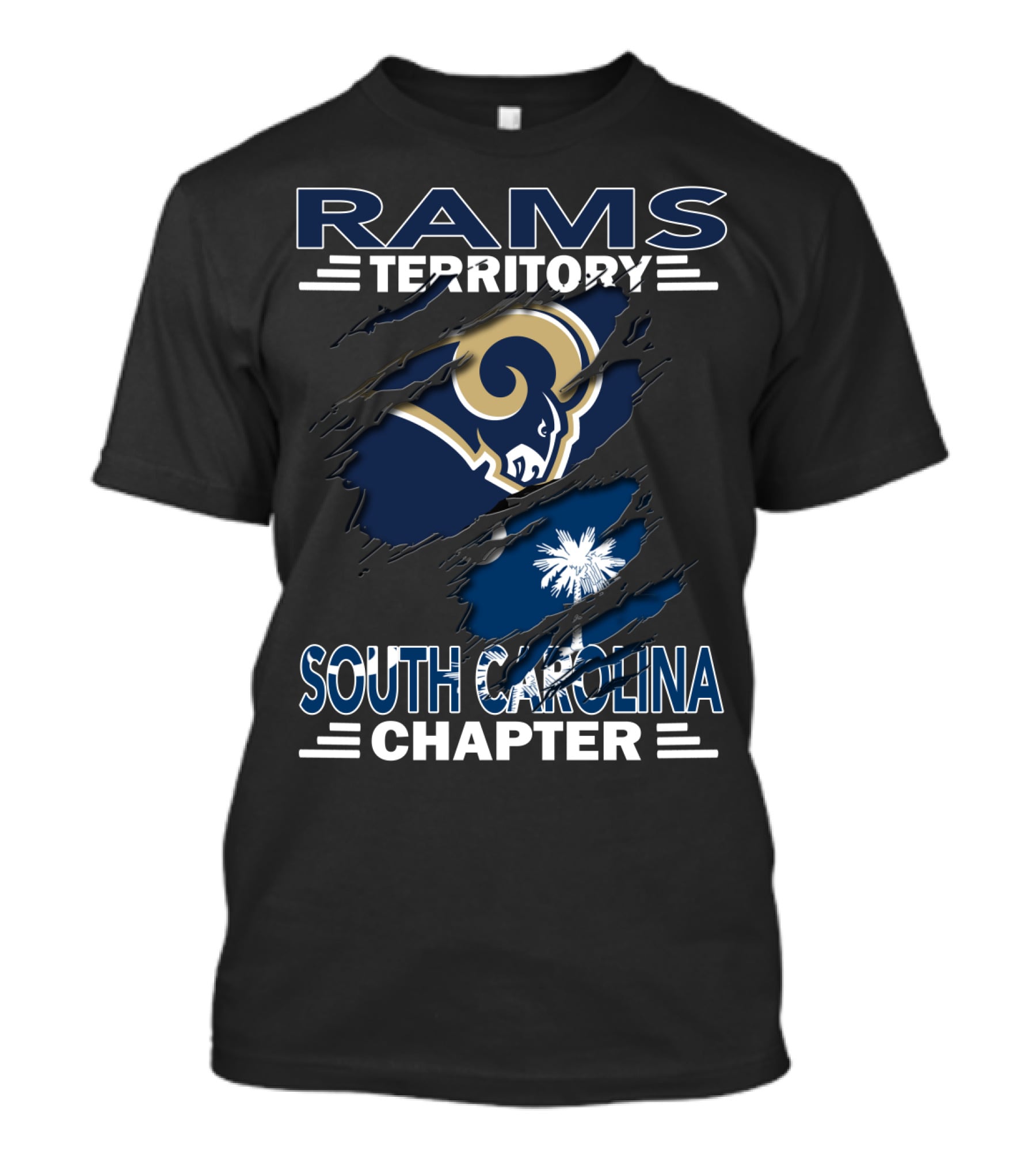 Rams Territory South Carolina Chapter With Rams Logo And State Flag Elements T-Shirt