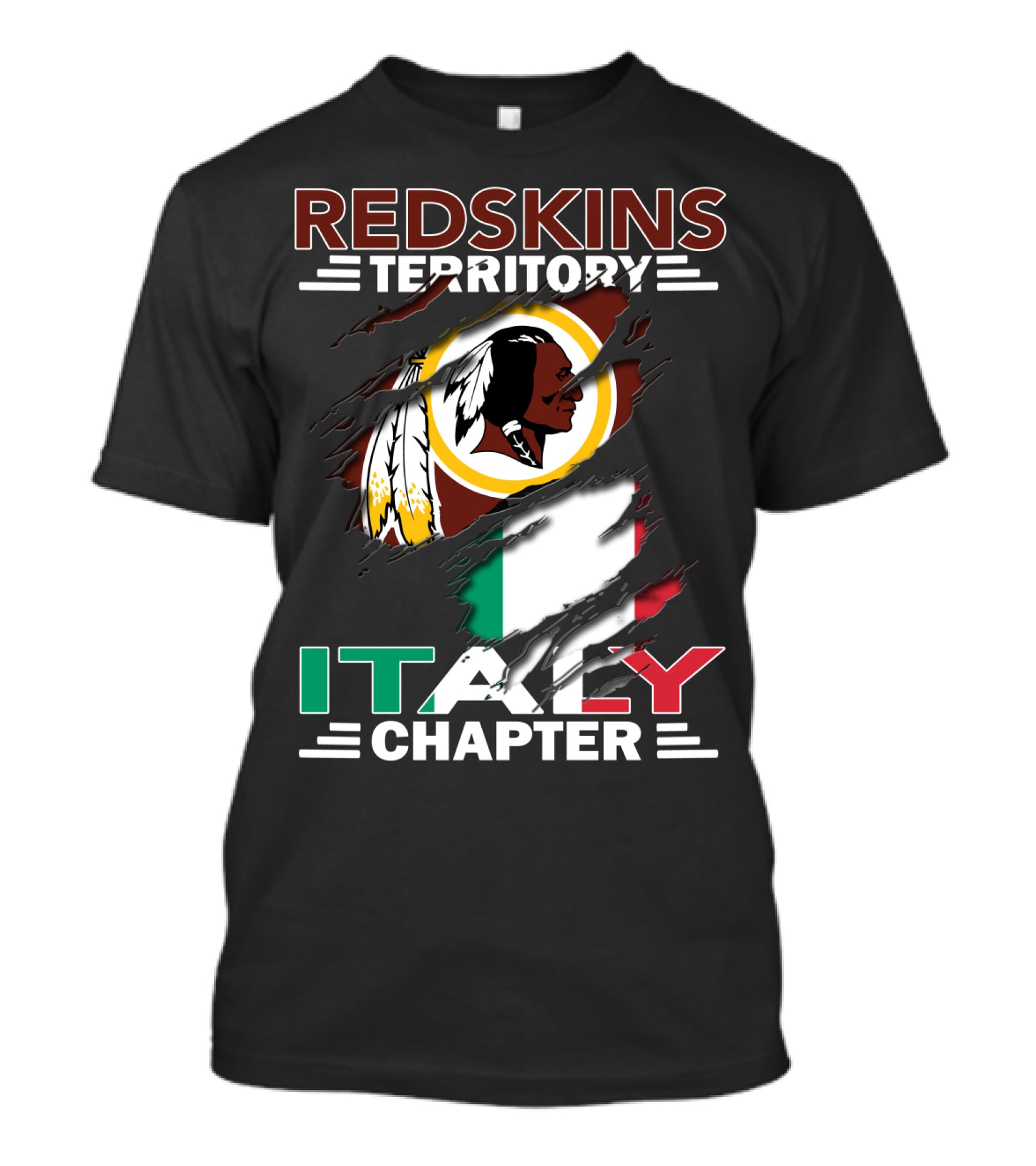 Redskins Territory Italy Chapter Flag T-Shirt