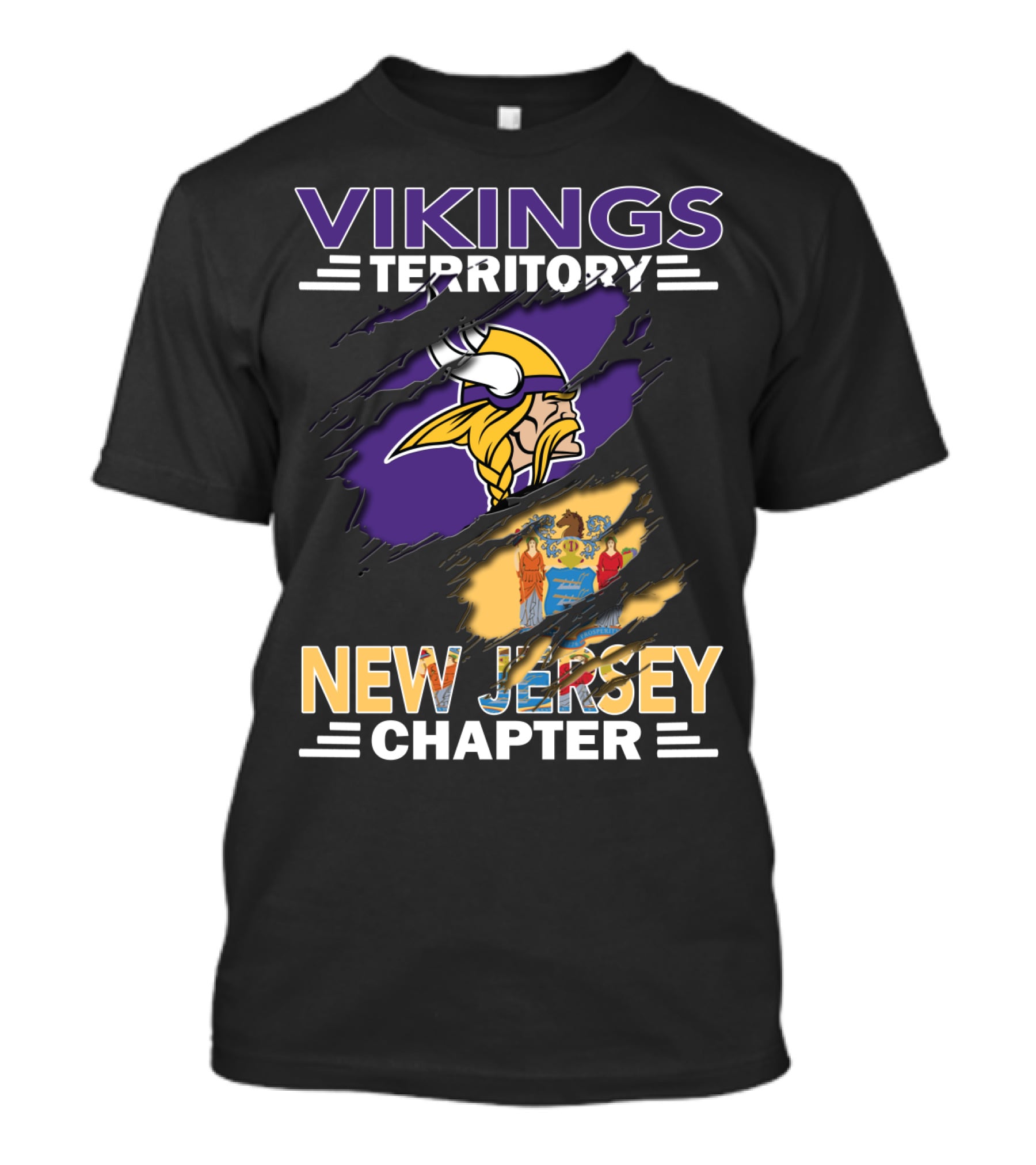 Vikings Territory New Jersey Chapter Nordic Pride State Integration T-Shirt