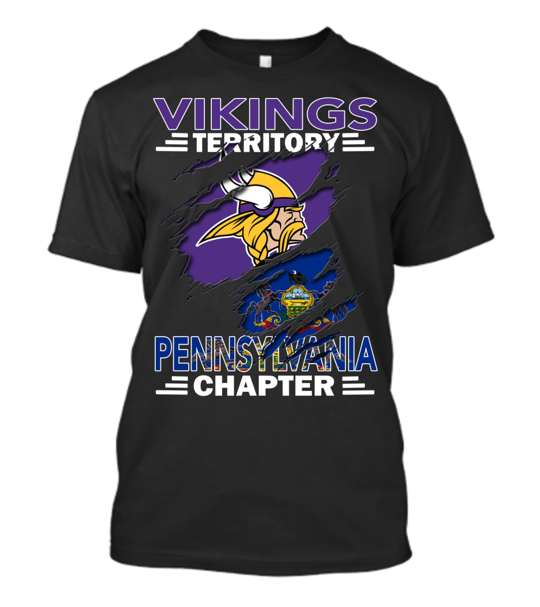 Vikings Territory Pennsylvania Chapter Minnesota Football State Crest T-Shirt