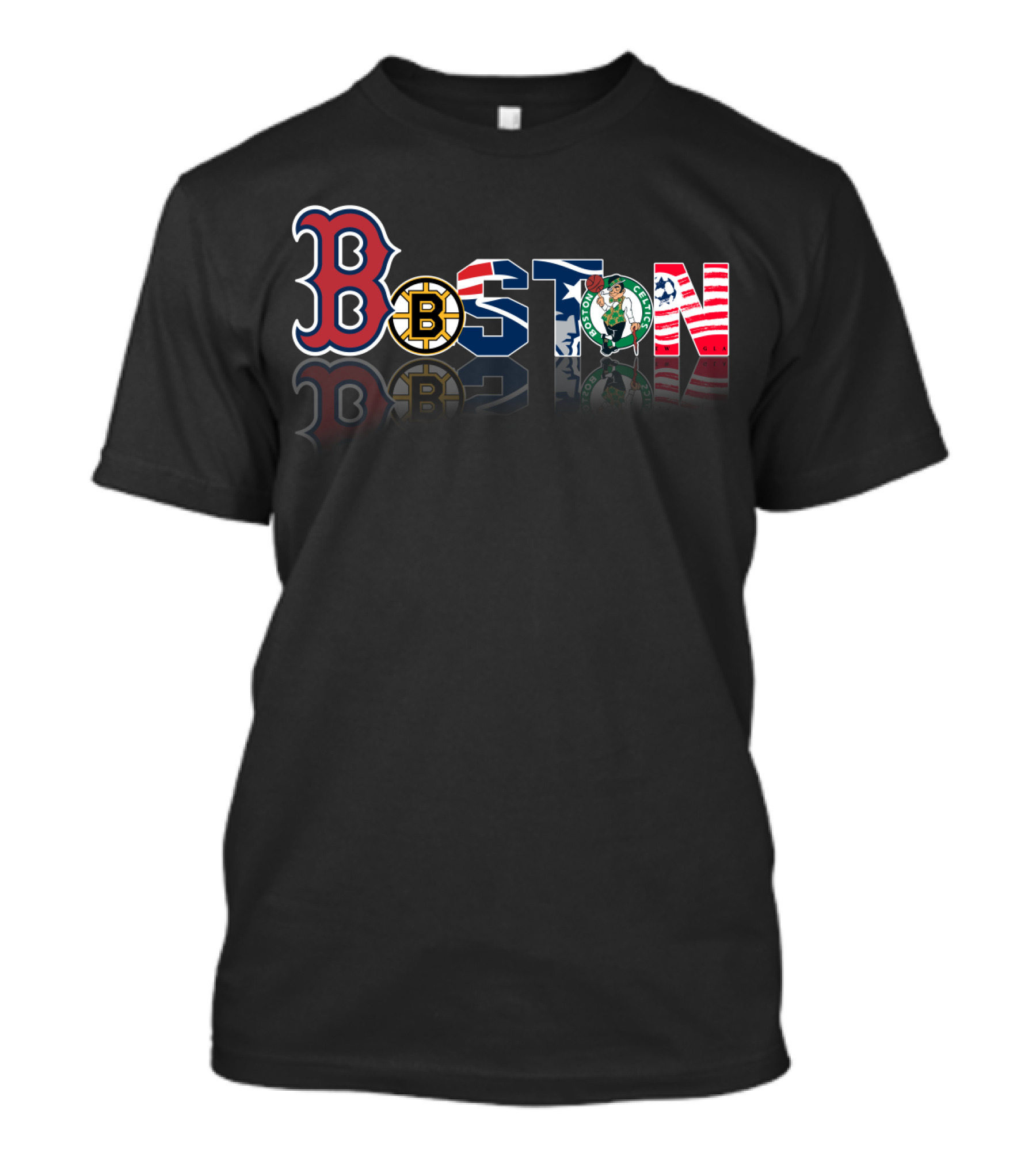Boston Red Sox Bruins Patriots Celtics USA T-Shirt