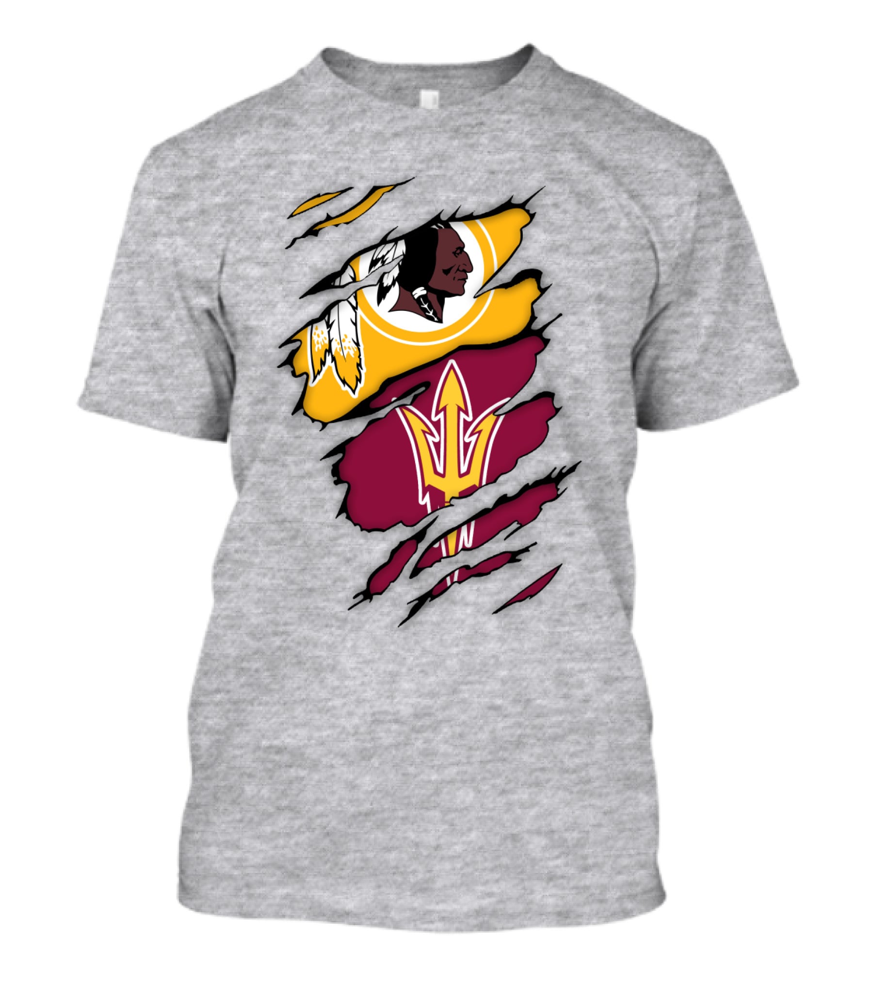 Washington Redskins Arizona State Sun Devils Logo Mashup T-Shirt