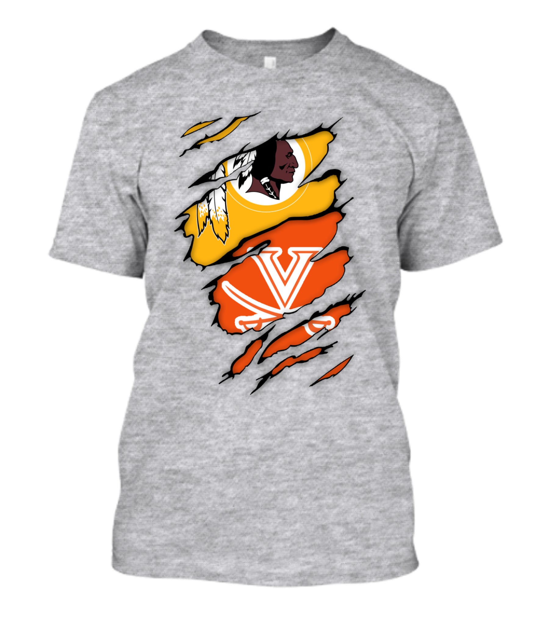 Virginia Cavaliers Washington Football Team Logo Mashup T-Shirt