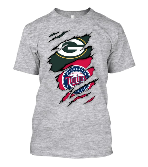 Minnesota Twins Baseball Club Green Bay Packers T-Shirt