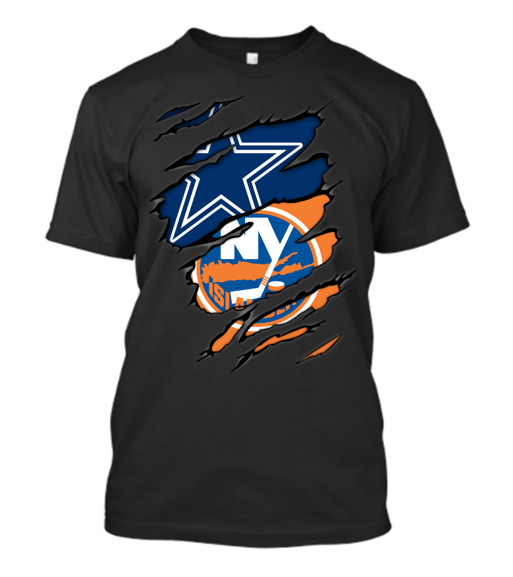 Dallas Cowboys New York Islanders Logo Mashup T-Shirt