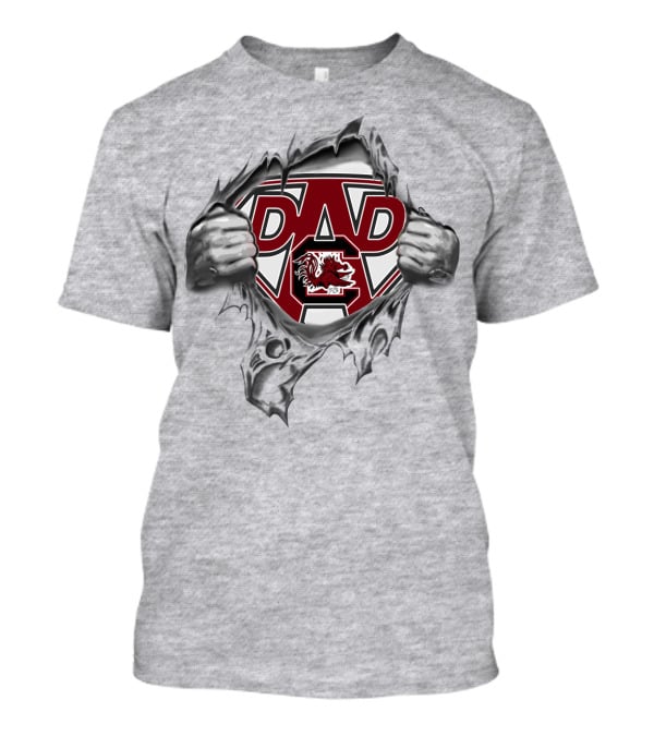 University Of South Carolina Gamecocks Dad Superhero T-Shirt