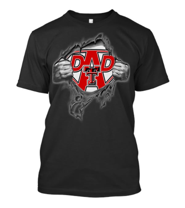 Texas Tech University Red Raiders Dad Superhero Emblem T-Shirt