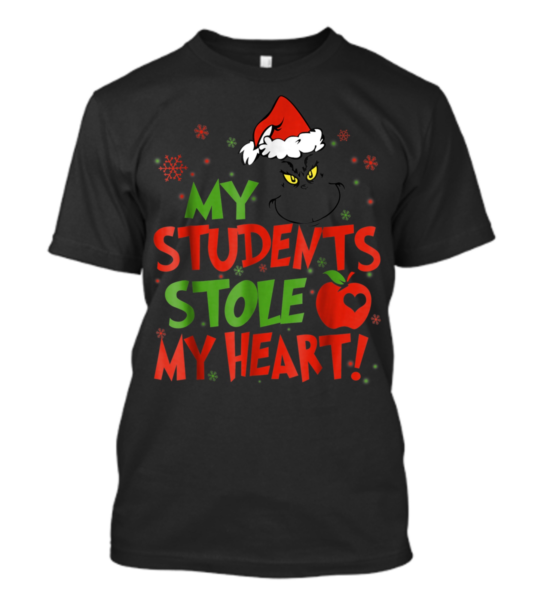 My Students Stole My Heart Grinch Christmas Teacher Apple T-Shirt