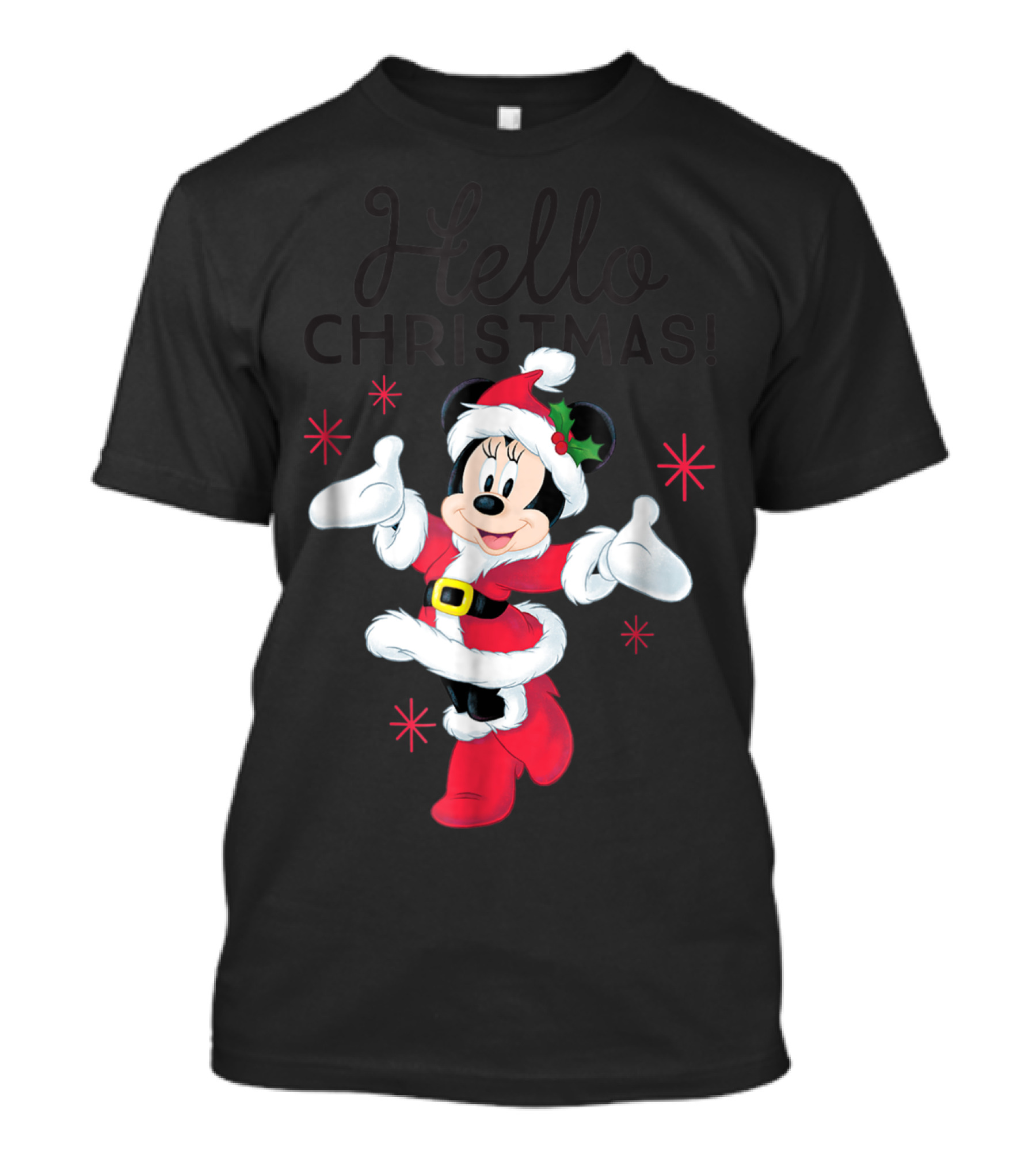 Disney Santa Minnie Mouse Hello Christmas T-Shirt