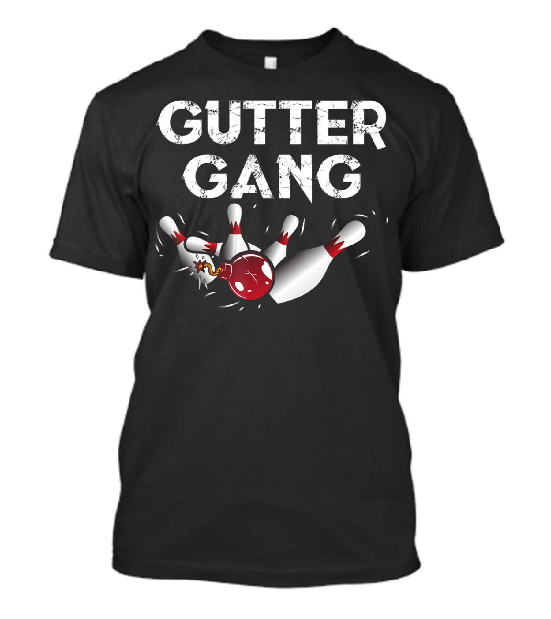 Gutter Gang Exploding Bowling Pins Funny Bowling T-Shirt