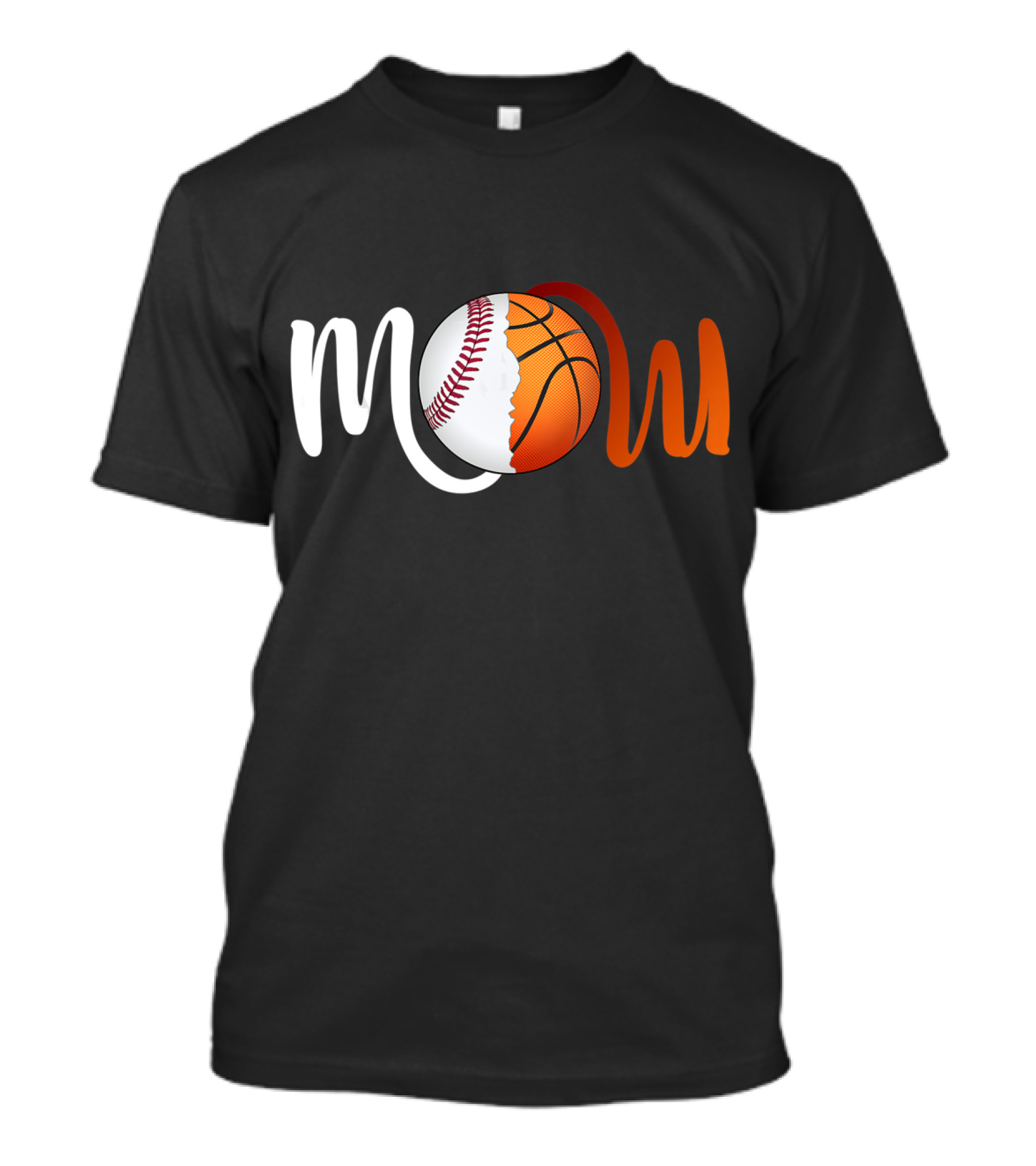 Mom Baseball Basketball Fusion T-Shirt