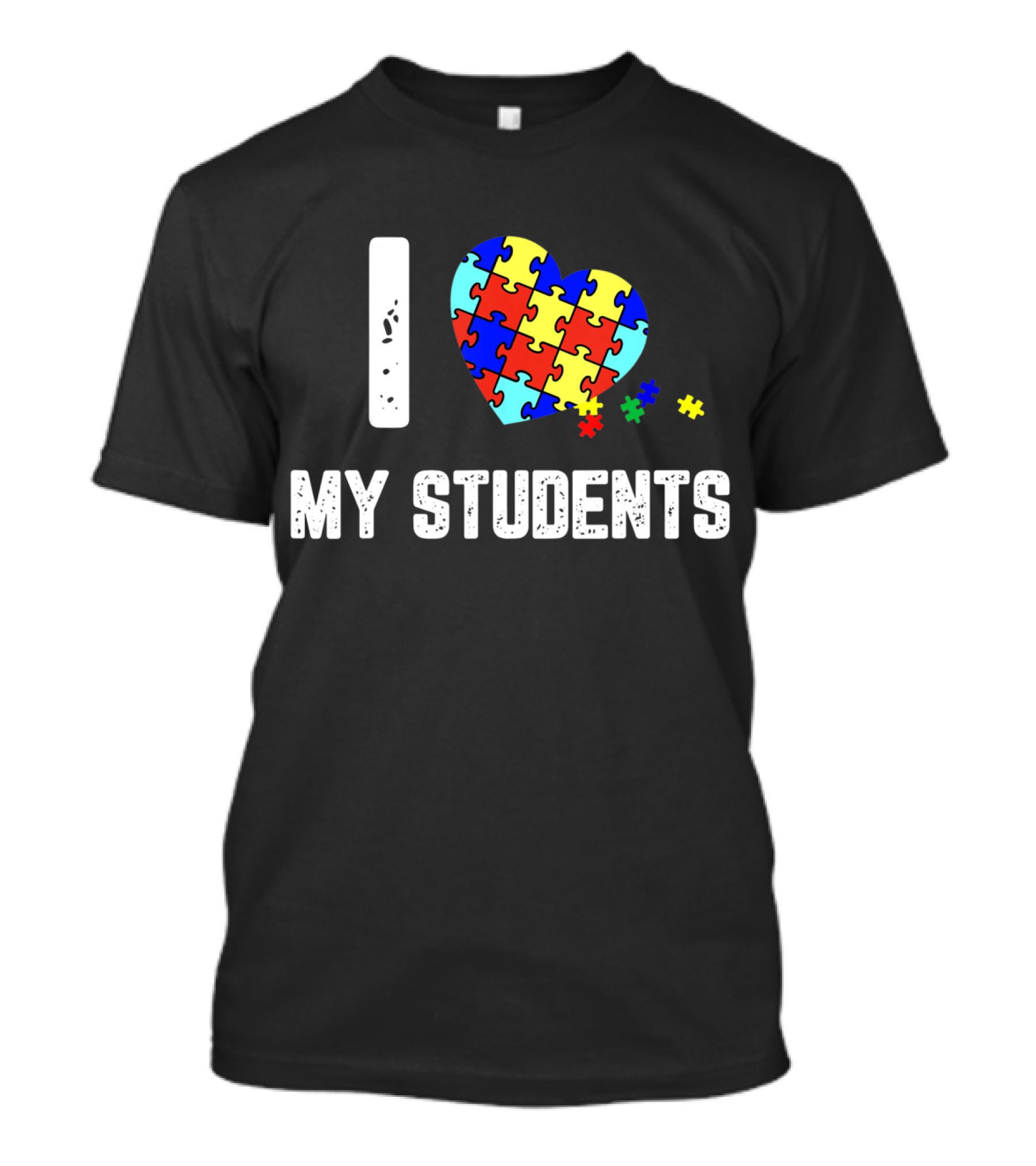 I Love My Students Puzzle Heart Autism Awareness T-Shirt