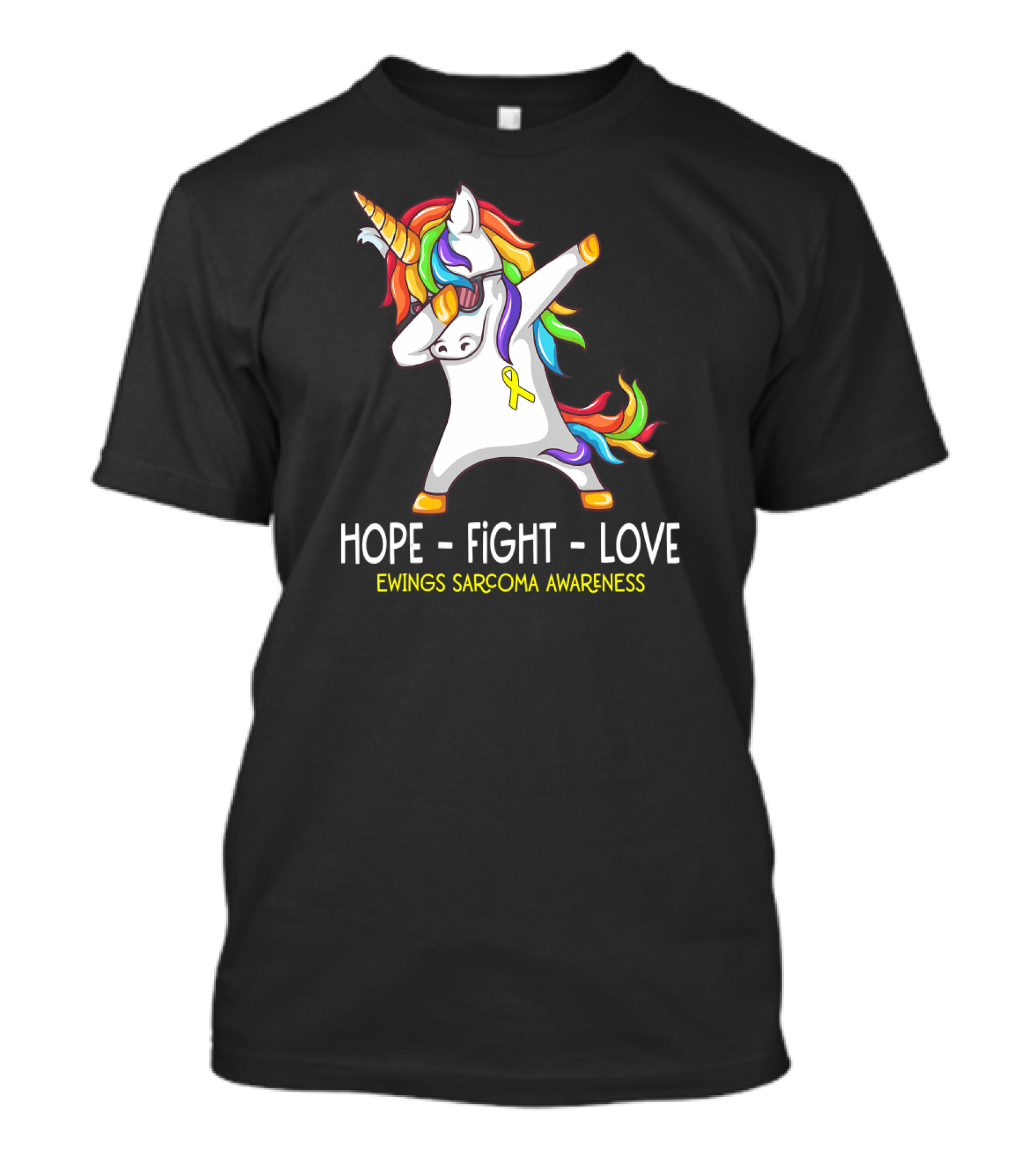 Hope Fight Love Unicorn Ewings Sarcoma Awareness T-Shirt