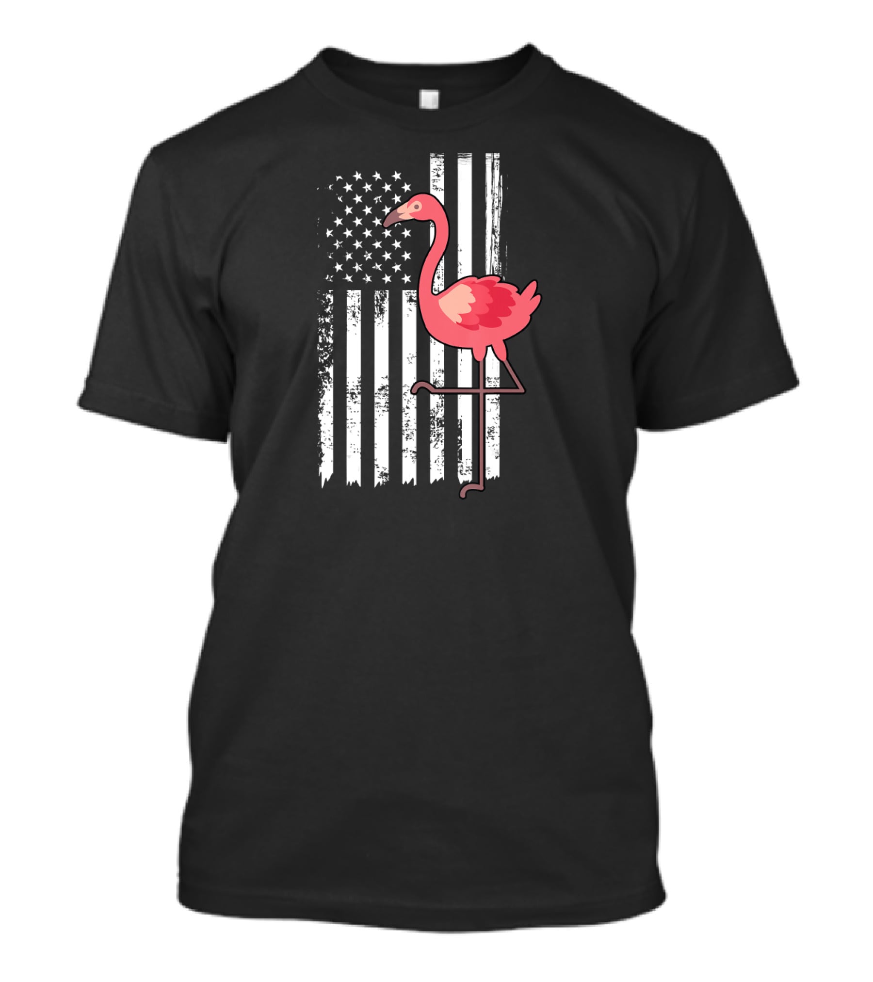 American Flag Flamingo Independence T-Shirt