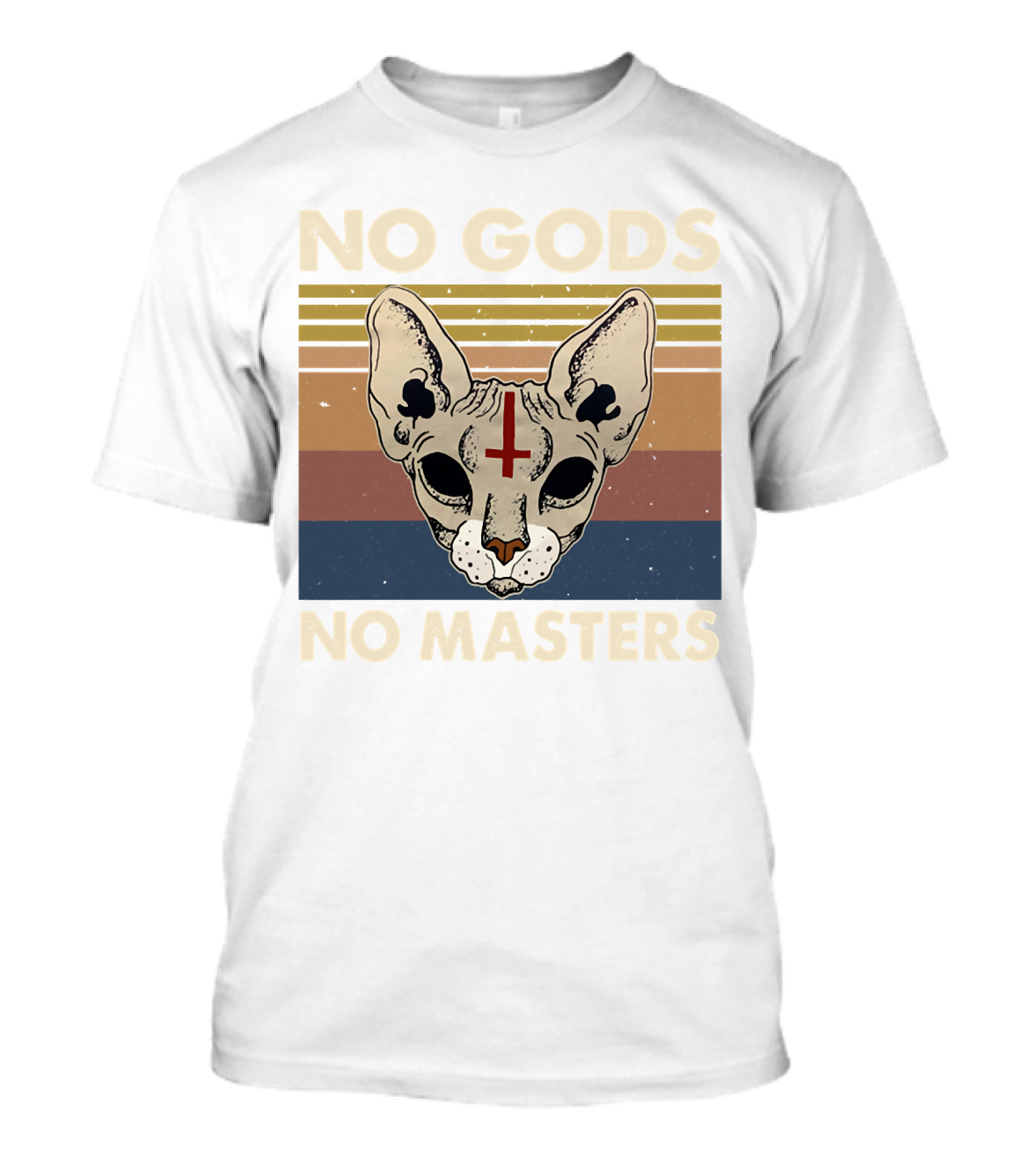 No Gods No Masters Sphynx Cat Retro T-Shirt