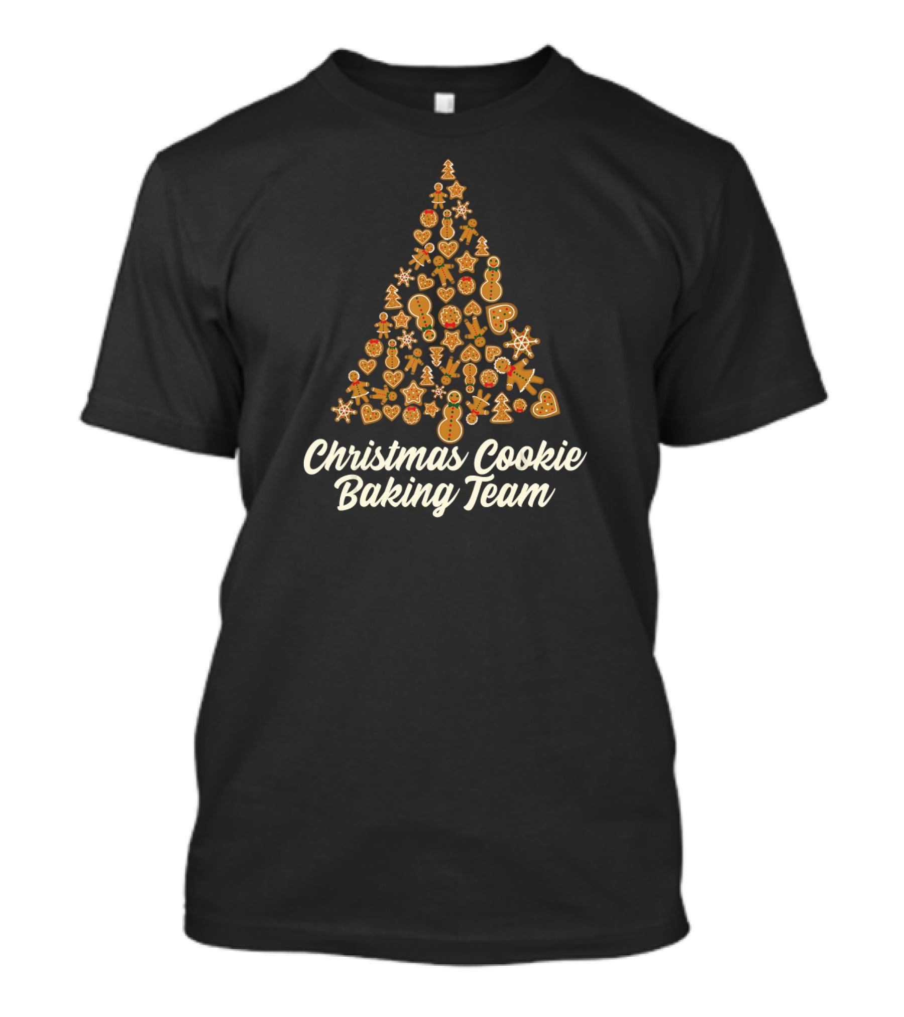Christmas Cookie Baking Team Tree Gingerbread Ornament Icons T-Shirt