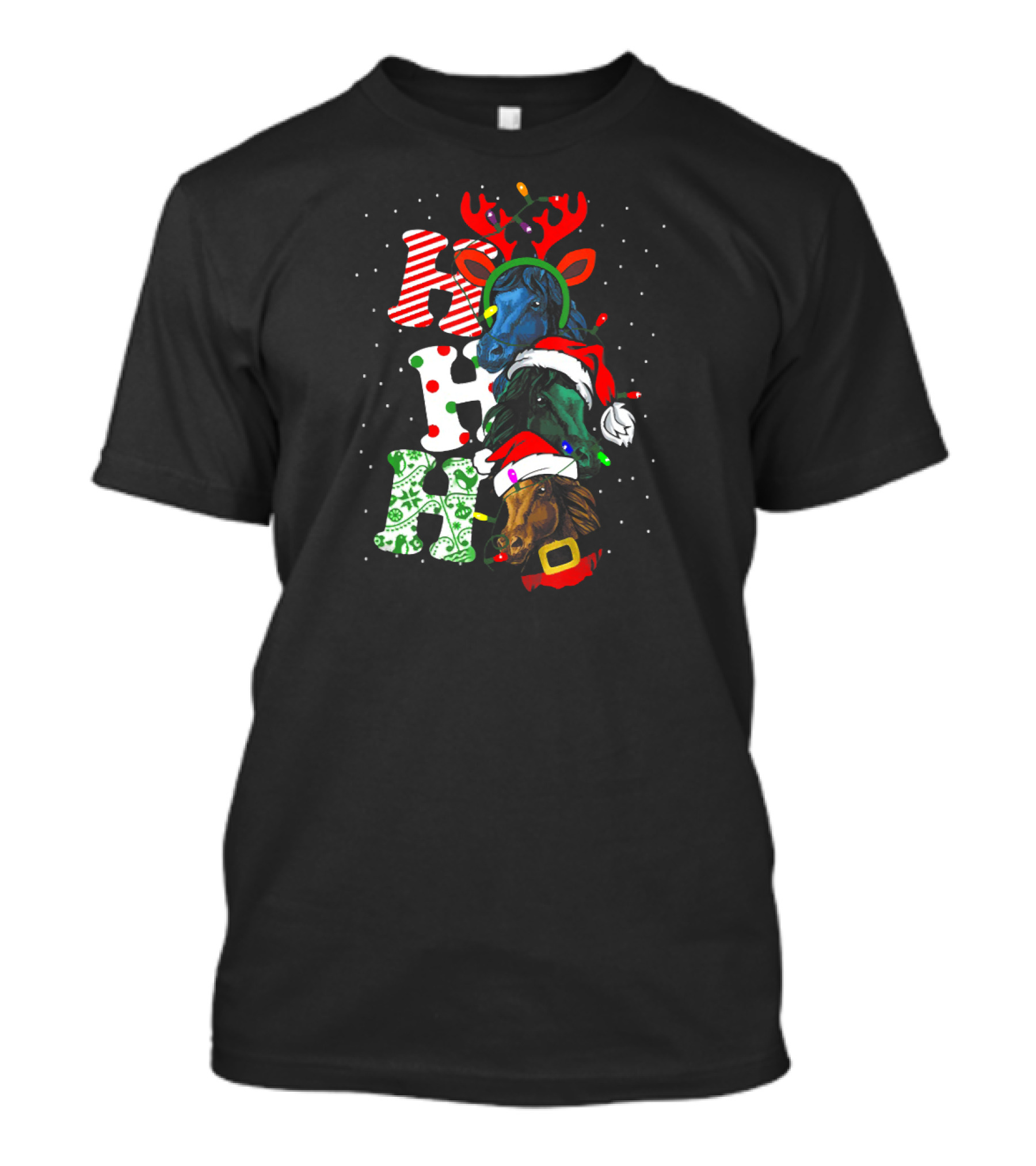 Ho Ho Ho Horse Reindeer Christmas Holiday T-Shirt
