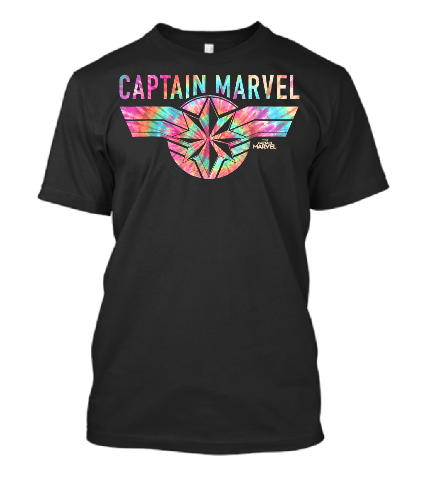 Captain Marvel Tie Dye Logo Banner Marvel Studios T-Shirt