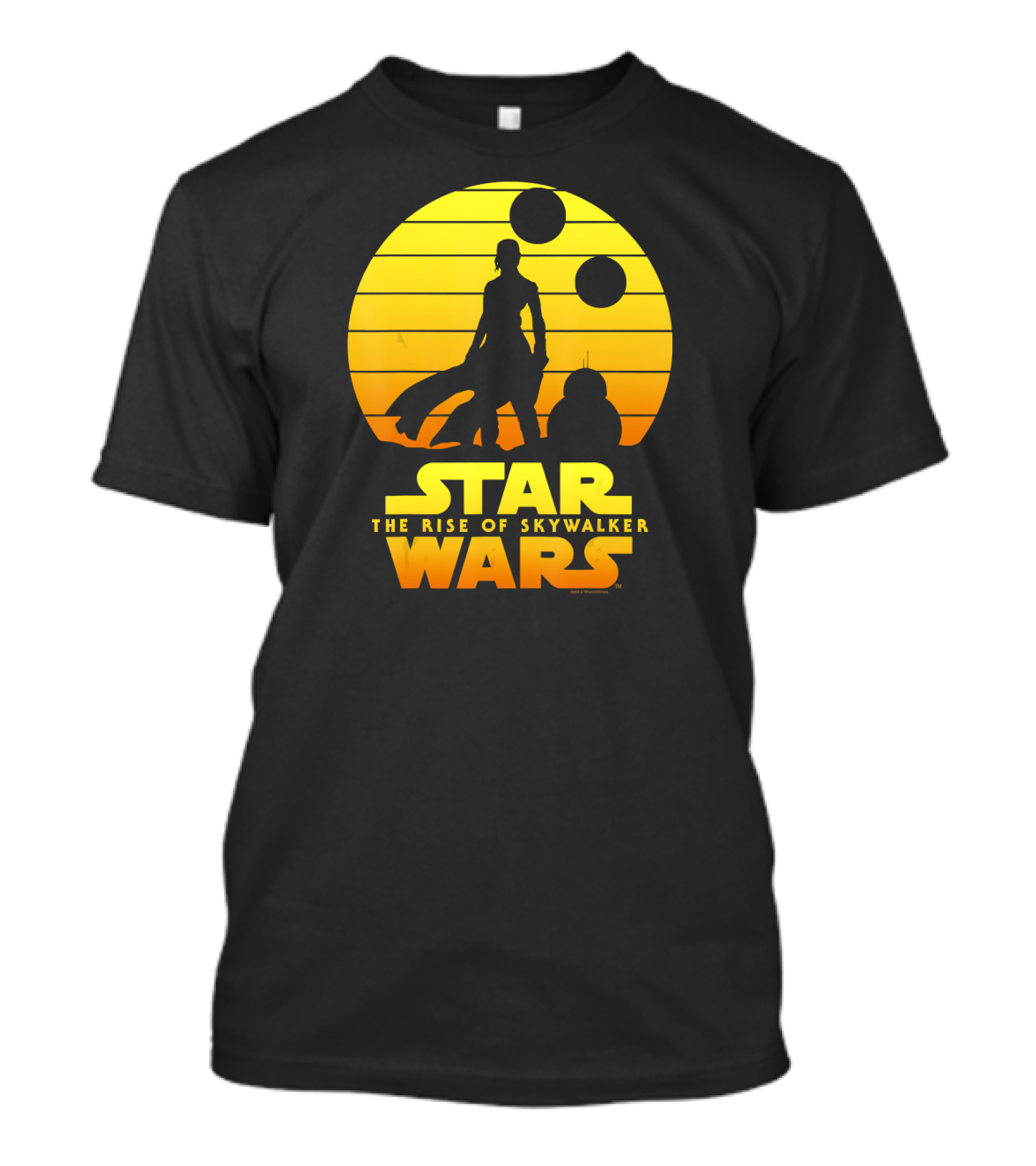 Star Wars The Rise Of Skywalker Rey BB Silhouette Sunset Scene T-Shirt