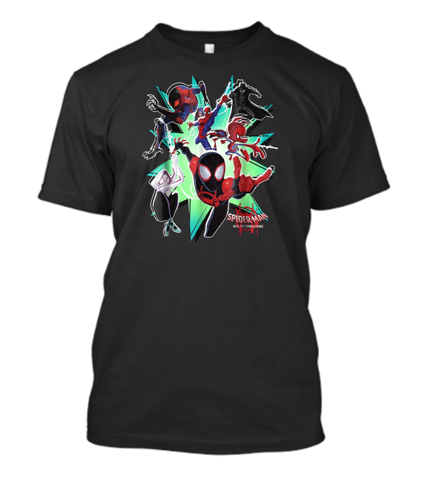 Marvel Spider-Man Into The Spider-Verse Action Group T-Shirt