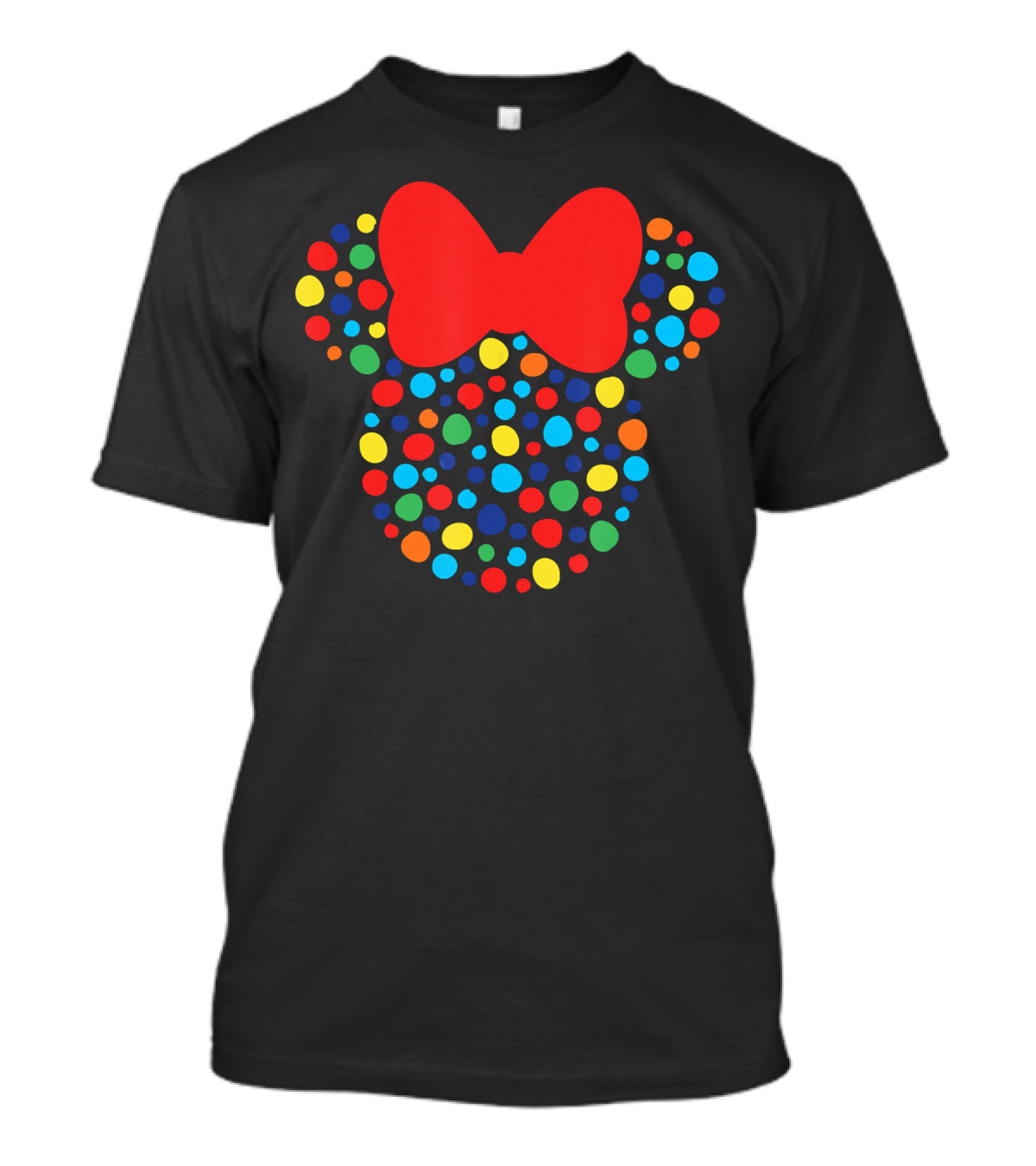 Disney Minnie Mouse Polka Dot Rainbow Bow T-Shirt