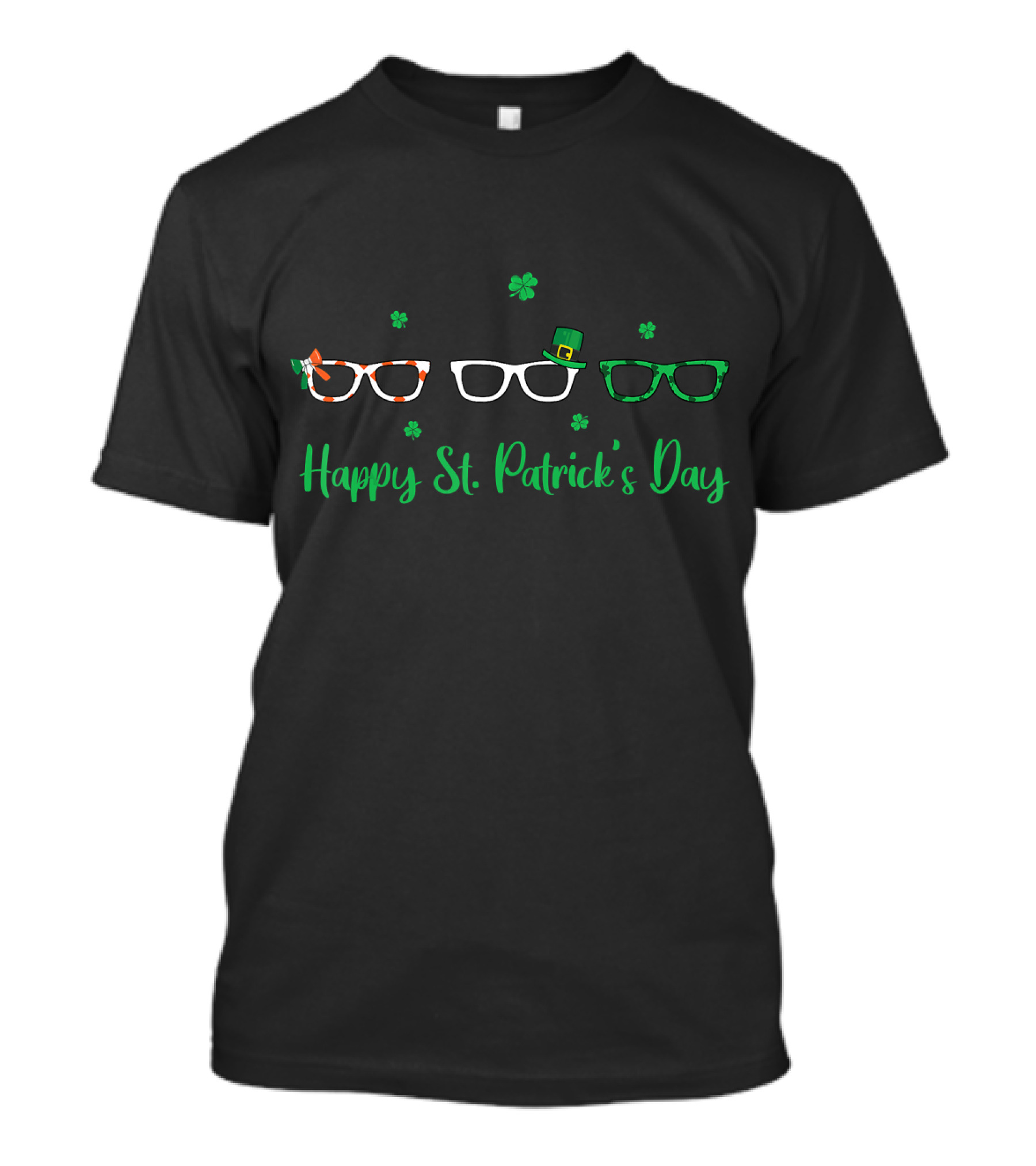 Happy St Patrick's Day Optometrist Glasses Shamrock Hat T-Shirt