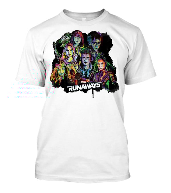Marvel Runaways Vibrant Character Portraits Group Shot T-Shirt