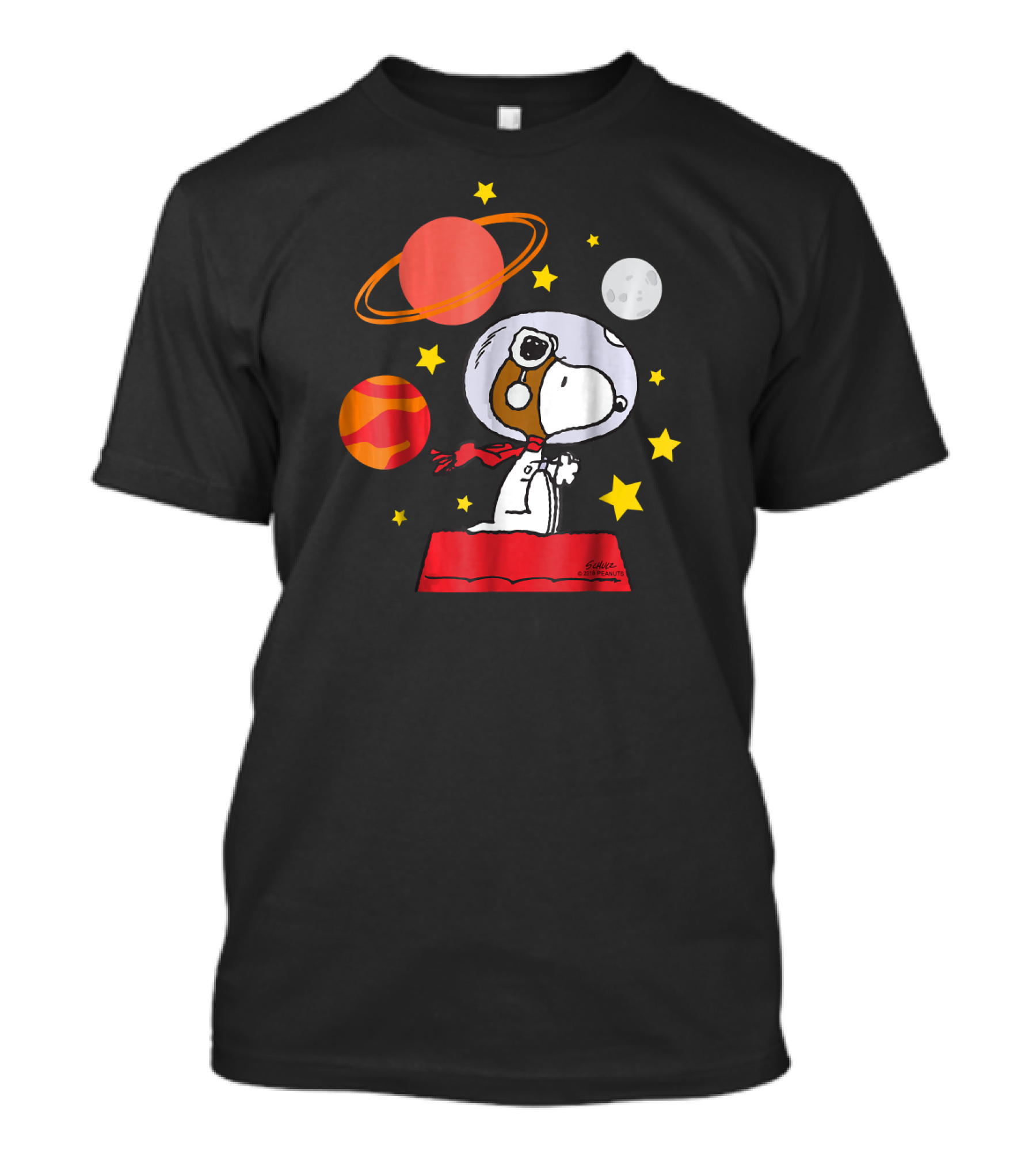 Peanuts Snoopy Astronaut With Planets And Stars T-Shirt