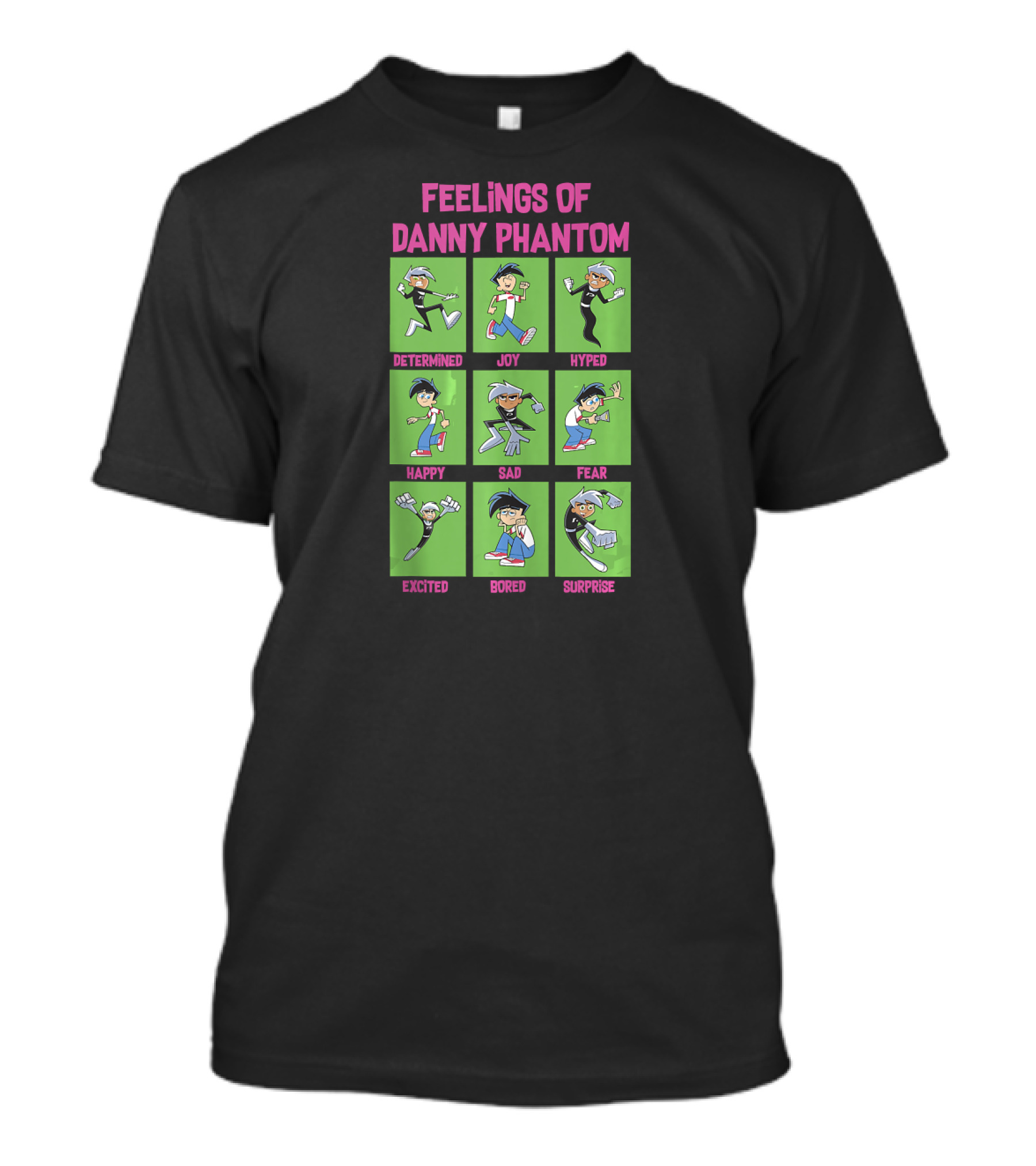 Feelings Of Danny Phantom Determined Joy Hyped Happy Sad Fear Excited Bored Surprise T-Shirt