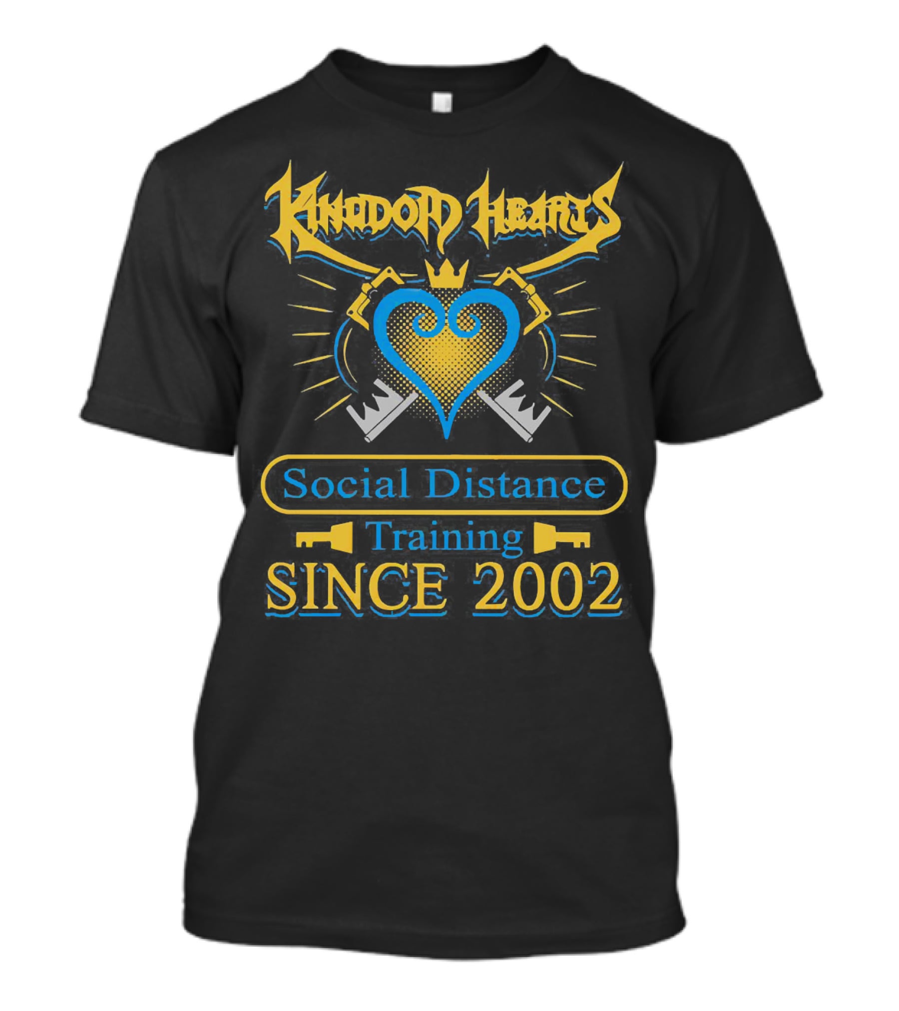 Kingdom Hearts Social Distance Training Since 2002 Keyblade Heart Crown T-Shirt
